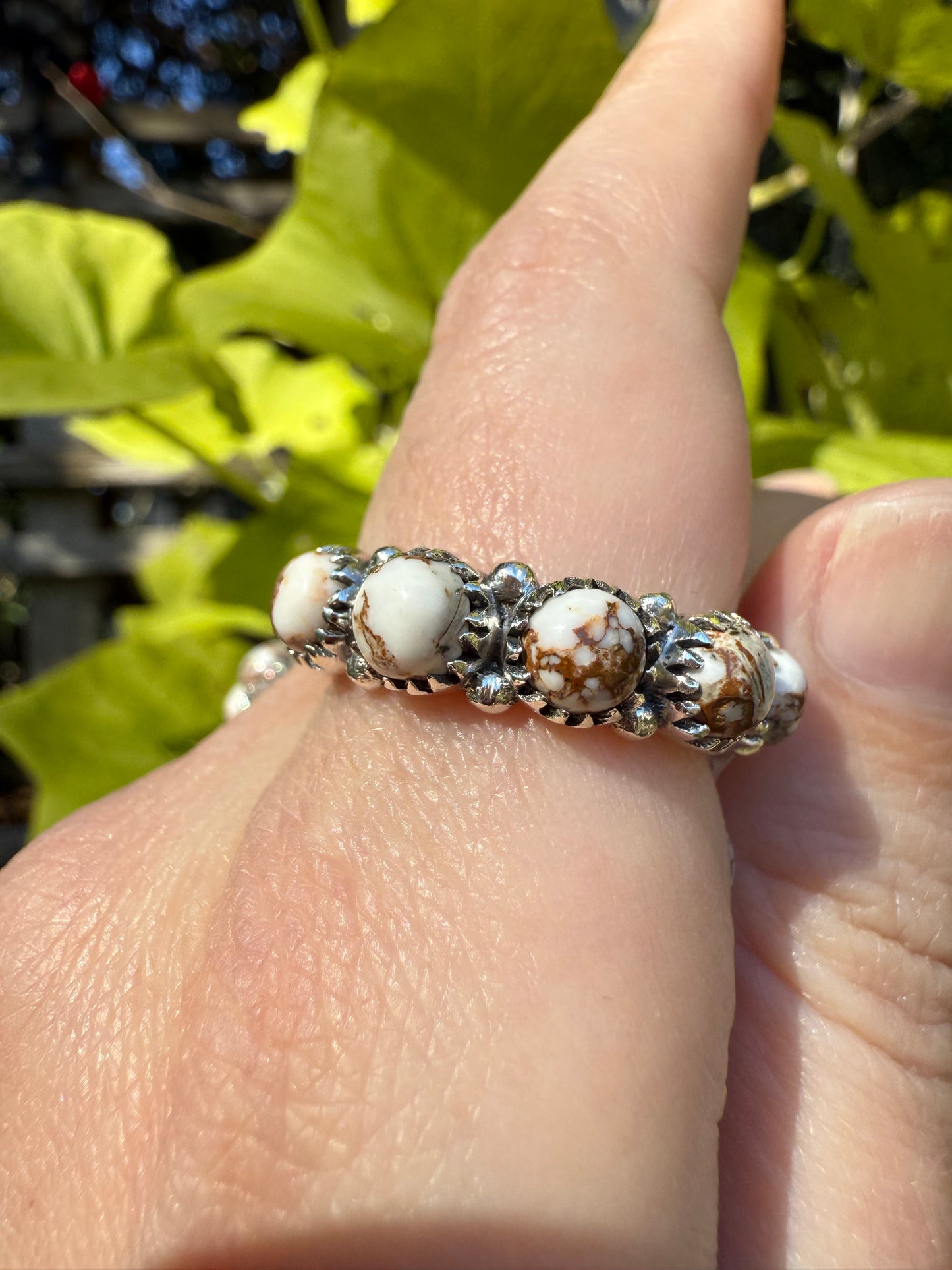 Wild Horse Turquoise Infinity Sterling Silver 925 Ring