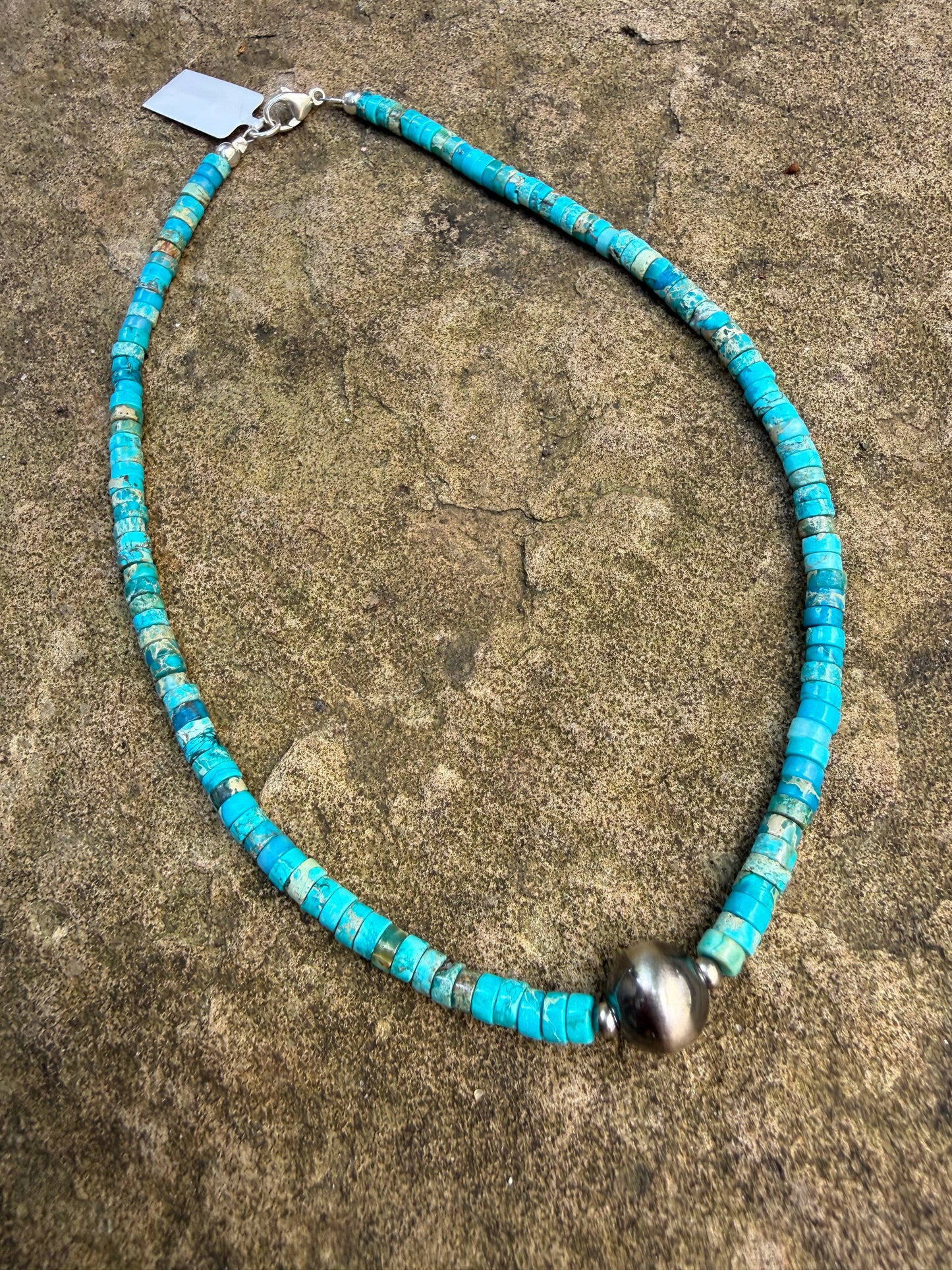 Turquoise and Desert Pearl Beaded Necklace