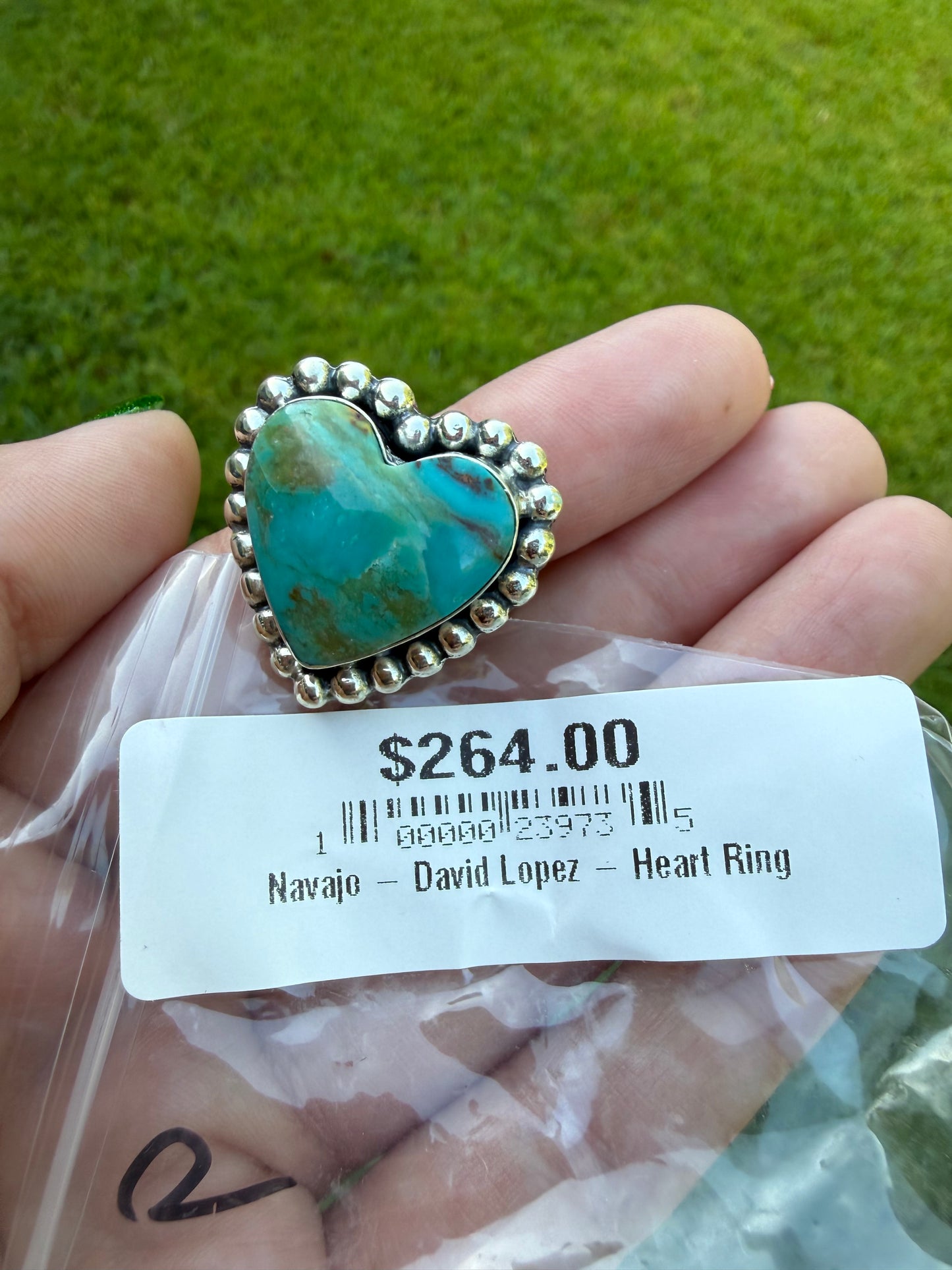 Navajo Turquoise Heart Sterling Silver Ring