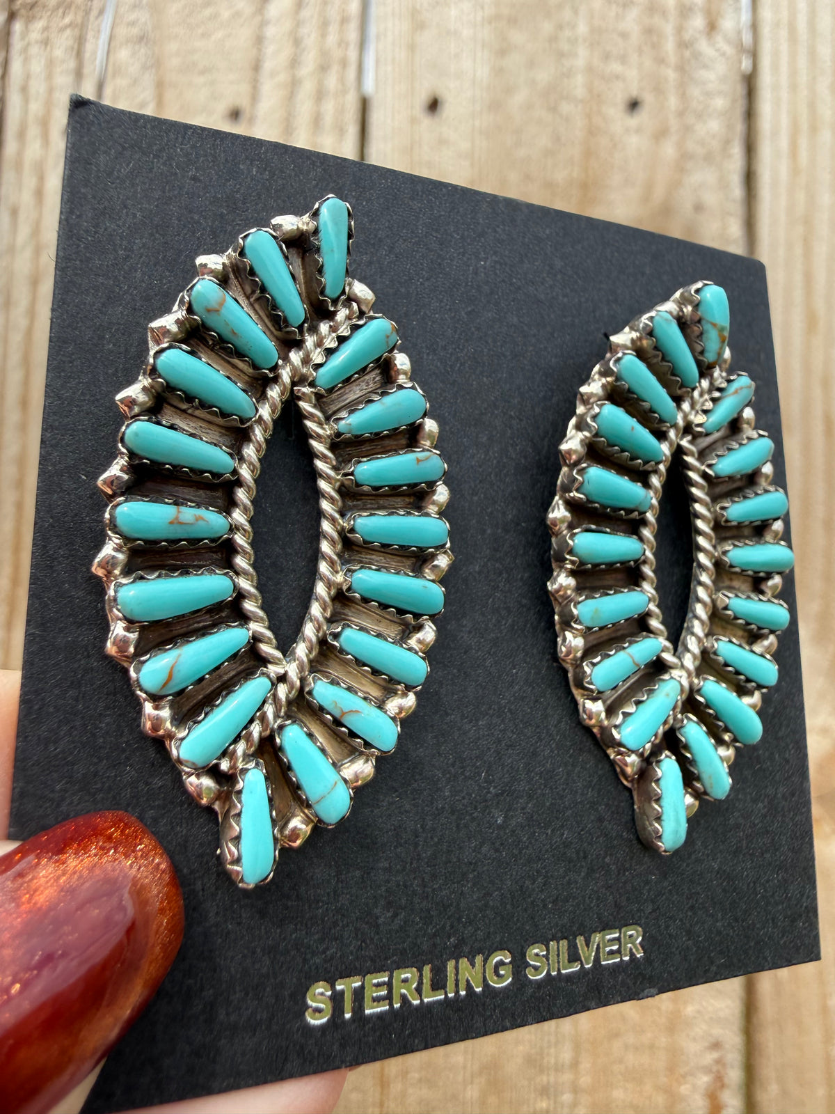 Navajo All Seeing Eye Turquoise Sterling Silver Earrings