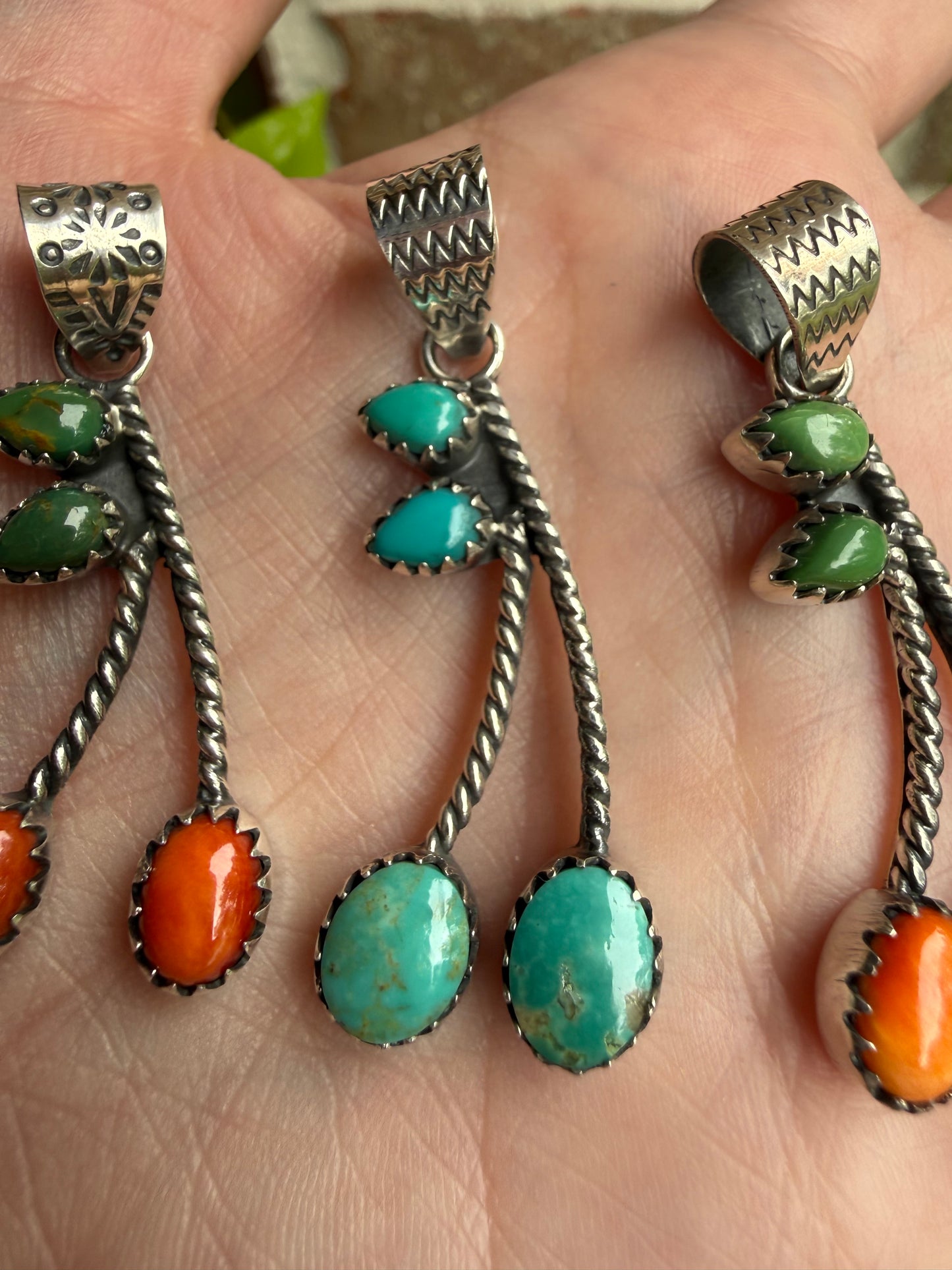 Cherry Multi Stone Sterling Silver Pendant