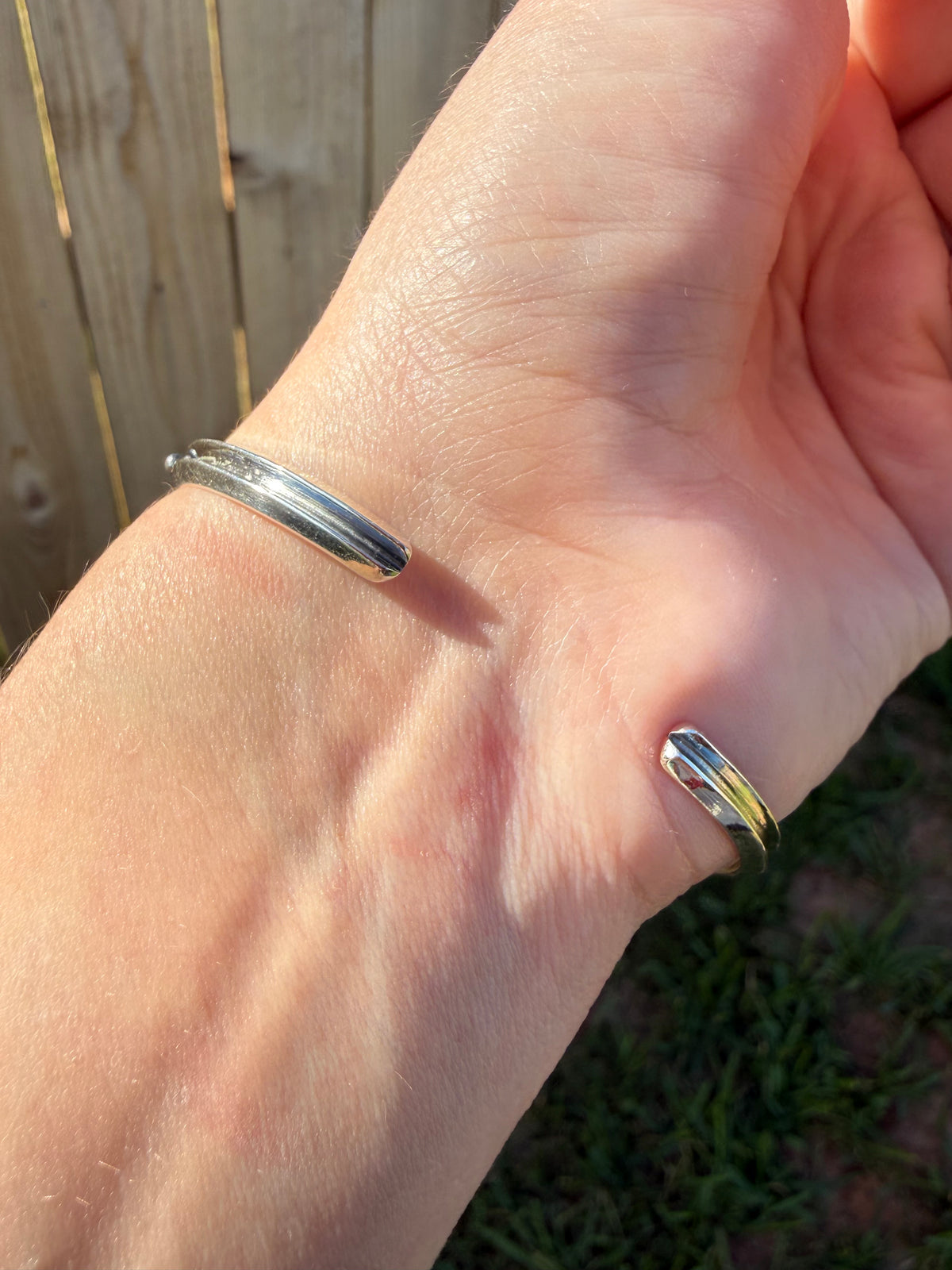 Navajo 1 Stone Daily Sterling Silver Handmade Cuff Bracelet by Amos Begay