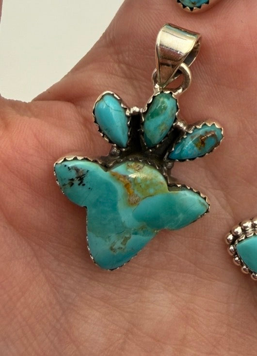 Turquoise Cow Head Sterling Silver Rings or Pendants