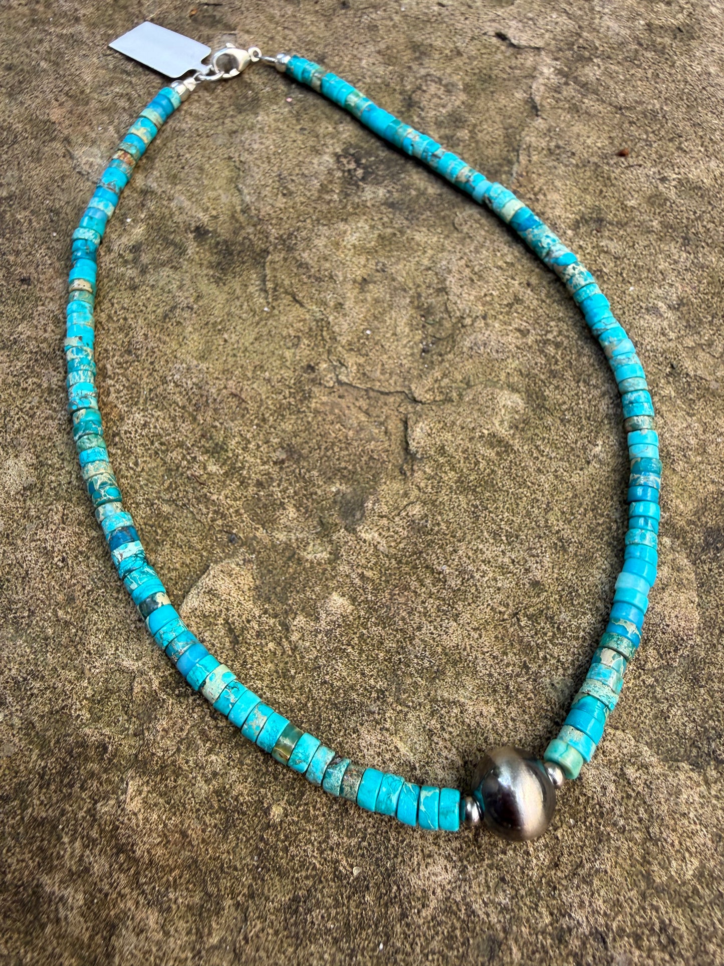 Turquoise and Desert Pearl Beaded Necklace