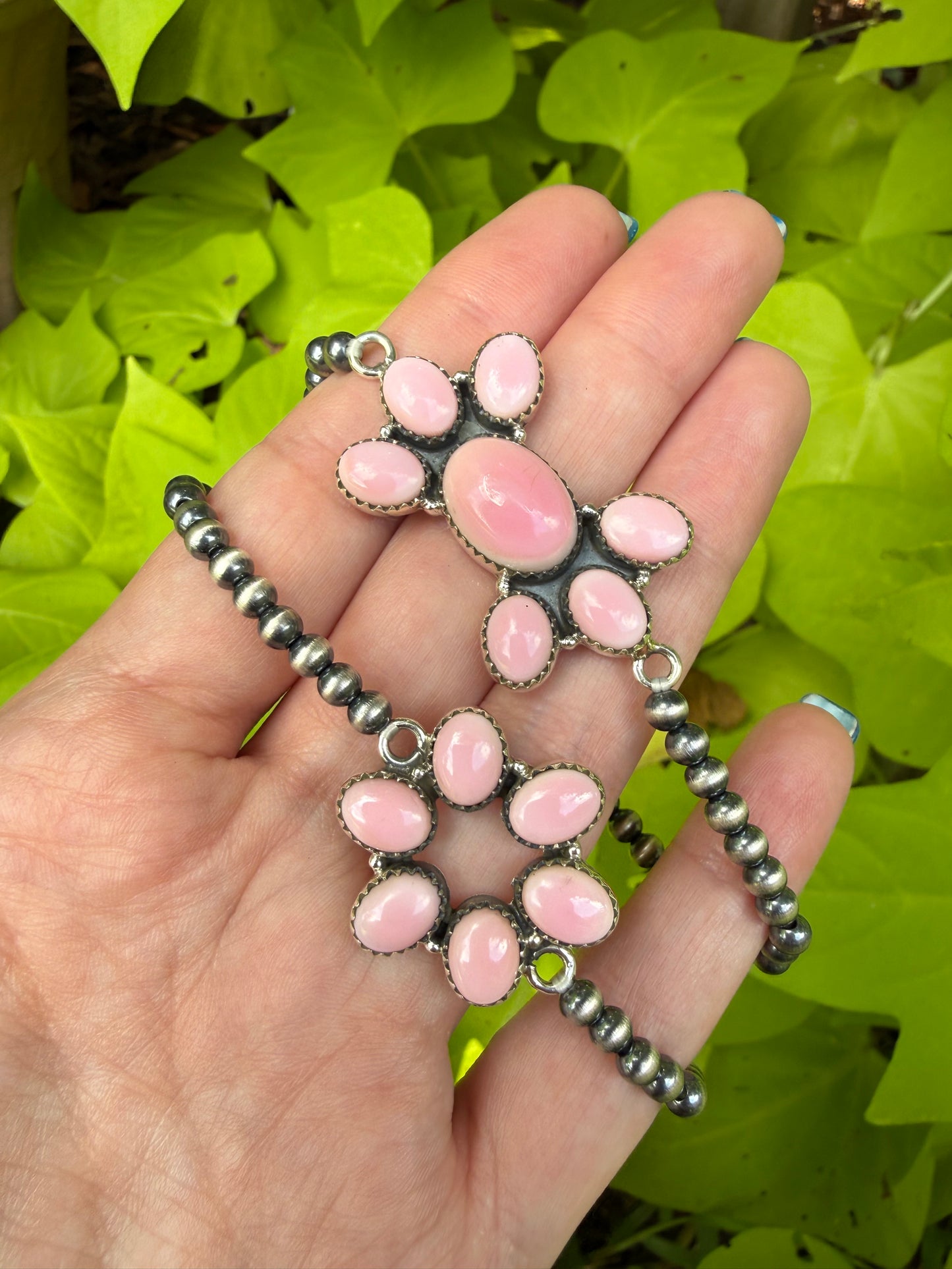 Pink Conch Desert Pearl Sterling Silver Bracelet