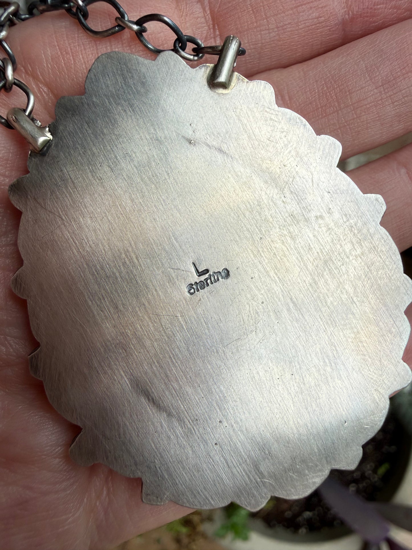 Native Multi Stone Full Flower Cluster Sterling Silver Necklace