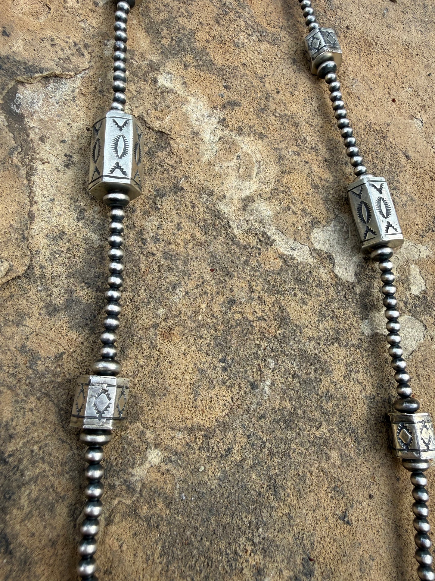 Native Sterling Silver Pearl 30 Inch Necklace by Sharon Cooley