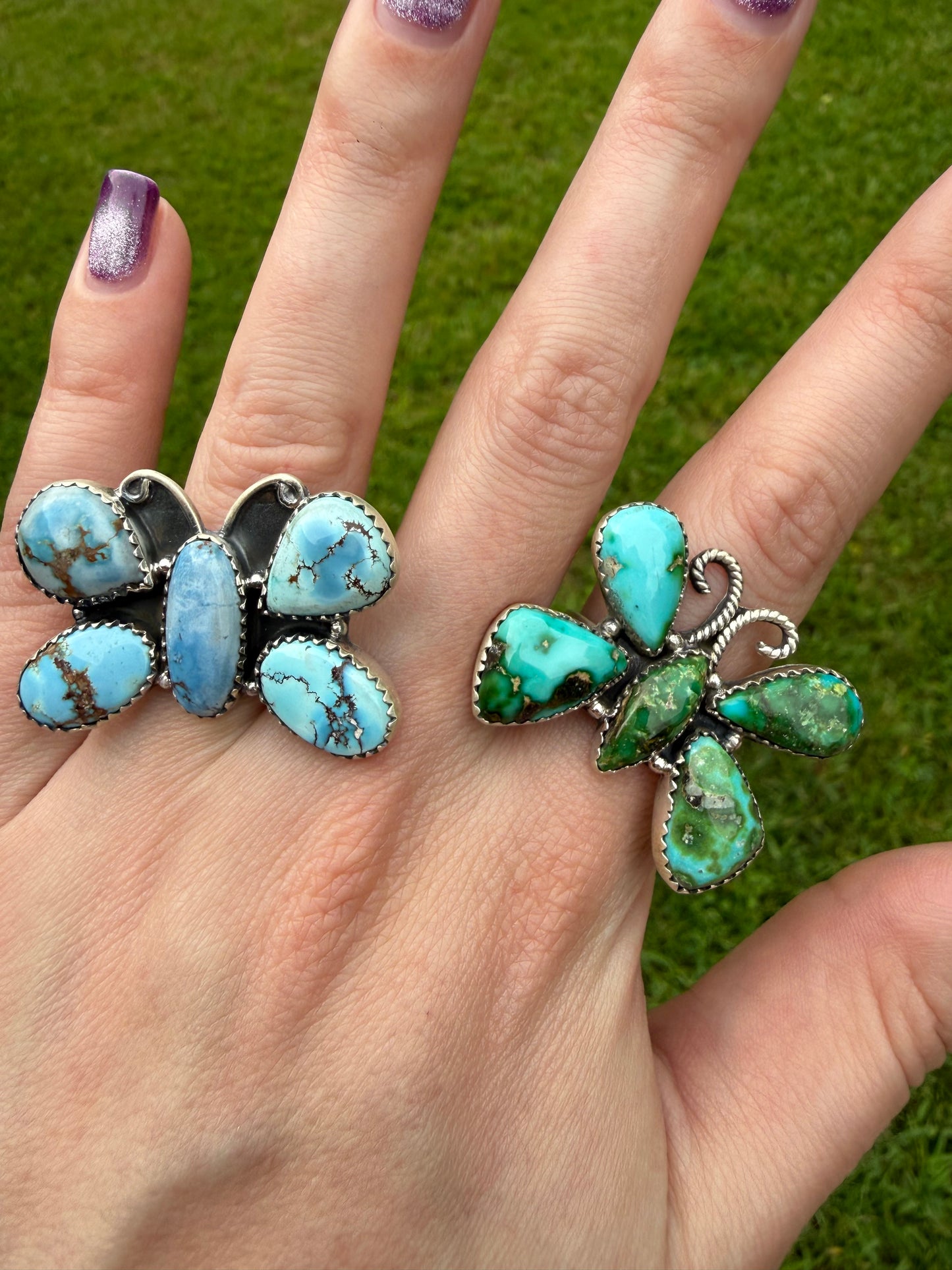Golden Hills or Sonoran Gold Turquoise Adjustable Sterling Silver Ring