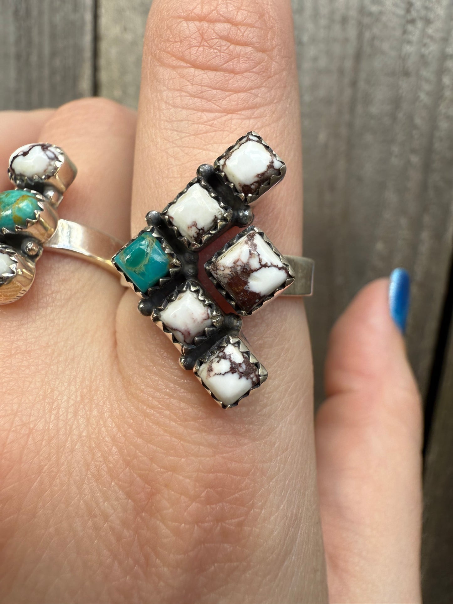 Wild Horse Kingman Adjustable Sterling Silver Rings