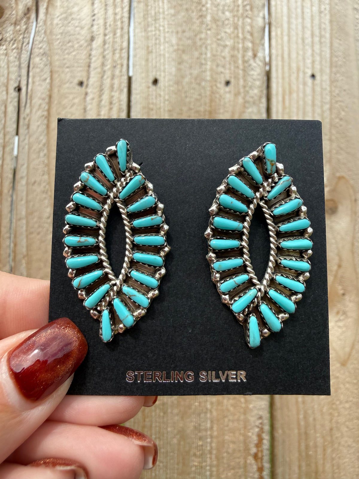 Navajo All Seeing Eye Turquoise Sterling Silver Earrings