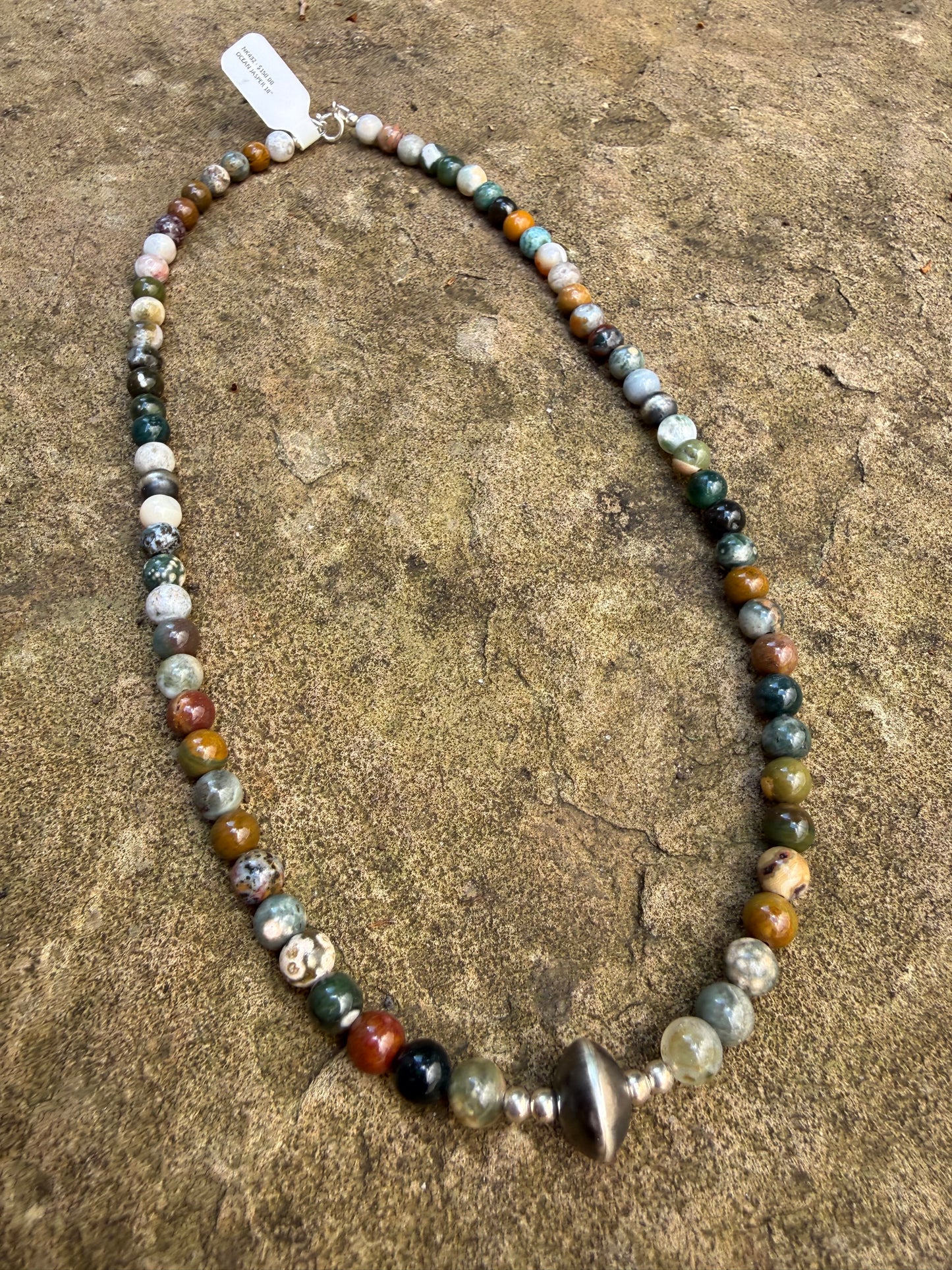 Ocean Jasper and Desert Pearl Sterling Silver Necklace