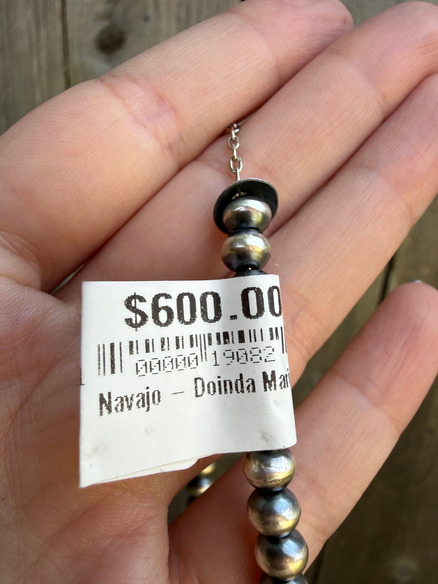 Navajo 6MM Handmade Sterling Silver Pearl Necklace