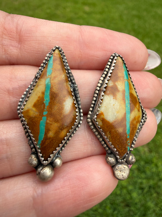 Royston Ribbon Turquoise Sterling Silver Earrings