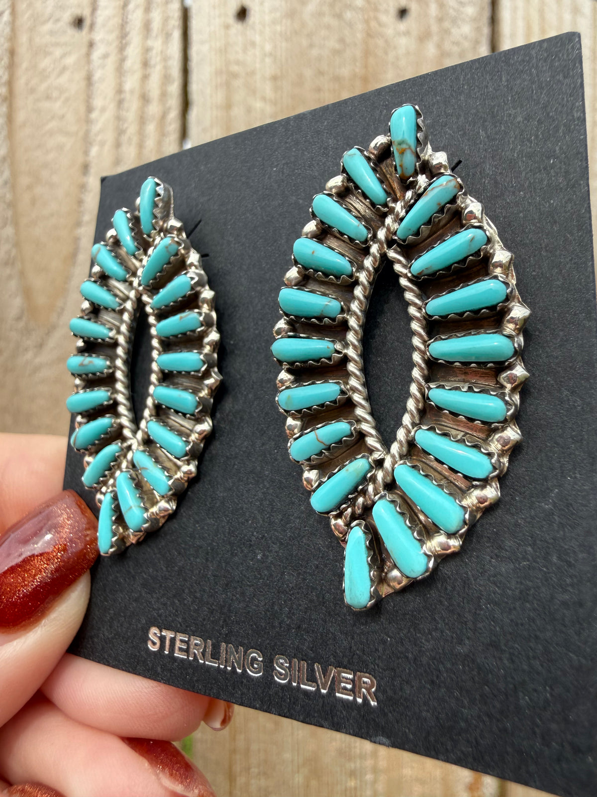 Navajo All Seeing Eye Turquoise Sterling Silver Earrings
