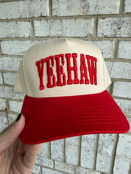 Yeehaw Red Embroidery SnapBack Hat