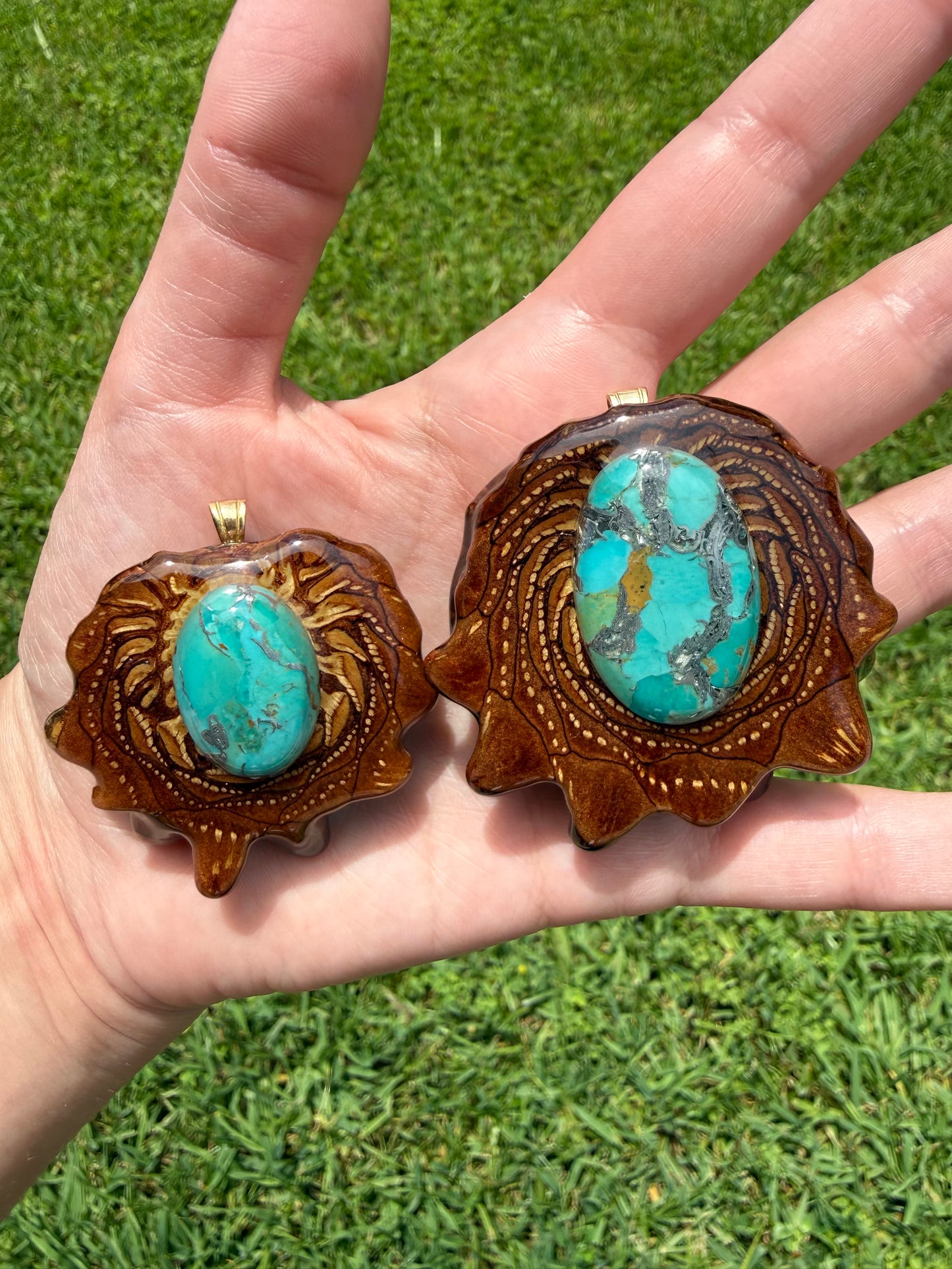 Blue Mohave Turquoise Pinecone Pendant