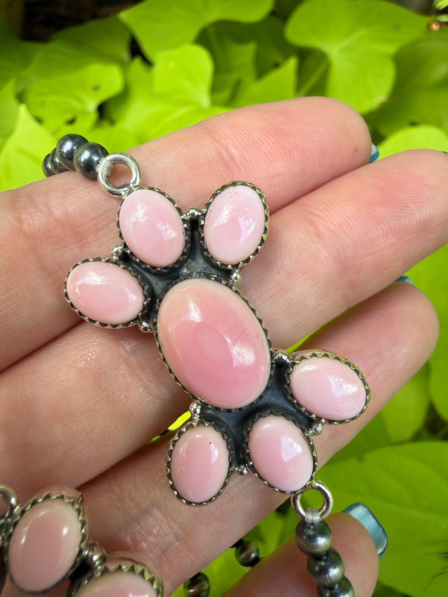 Pink Conch Desert Pearl Sterling Silver Bracelet