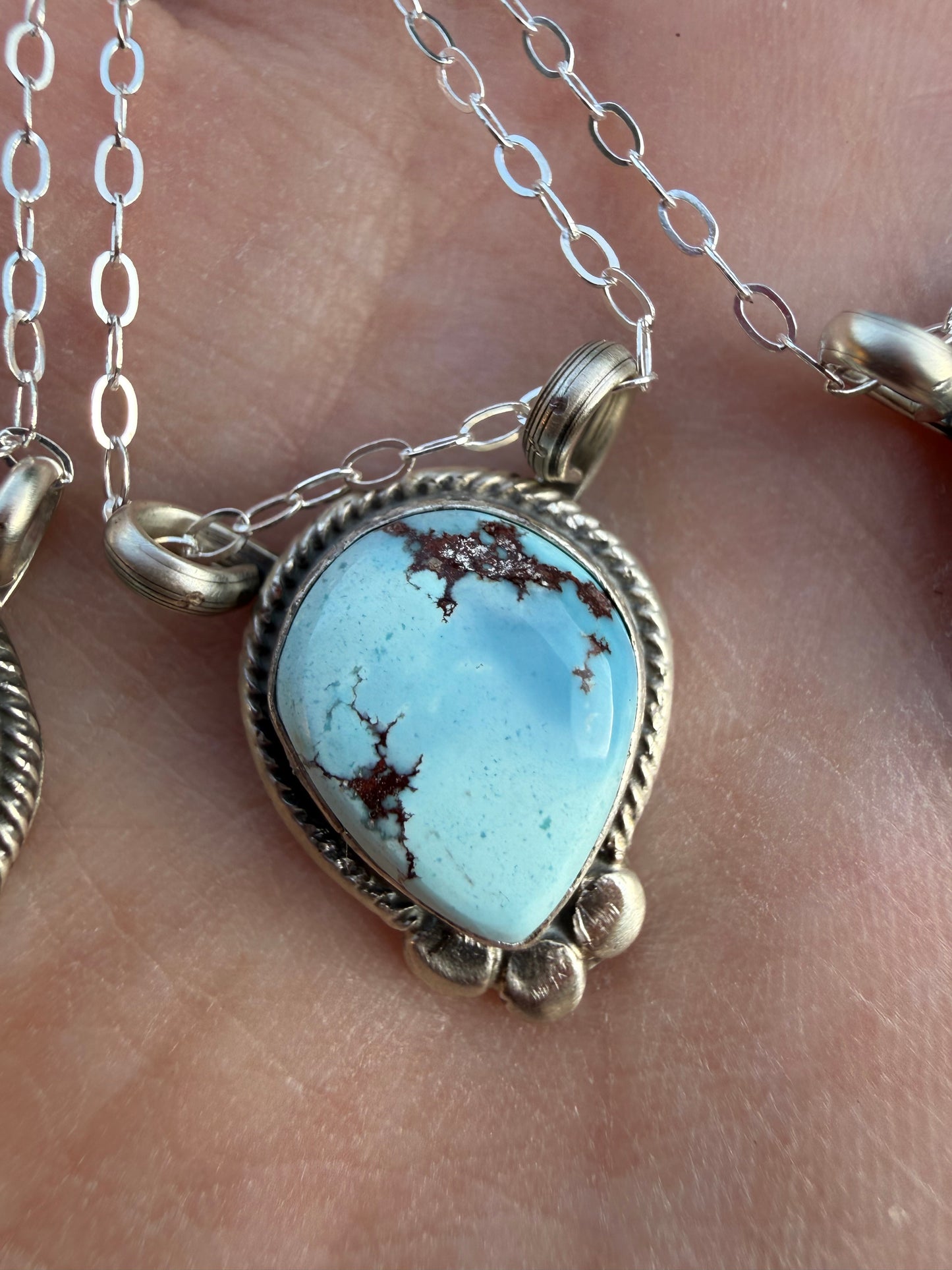 Navajo Golden Hills Turquoise Everyday Dainty Sterling Silver Necklace