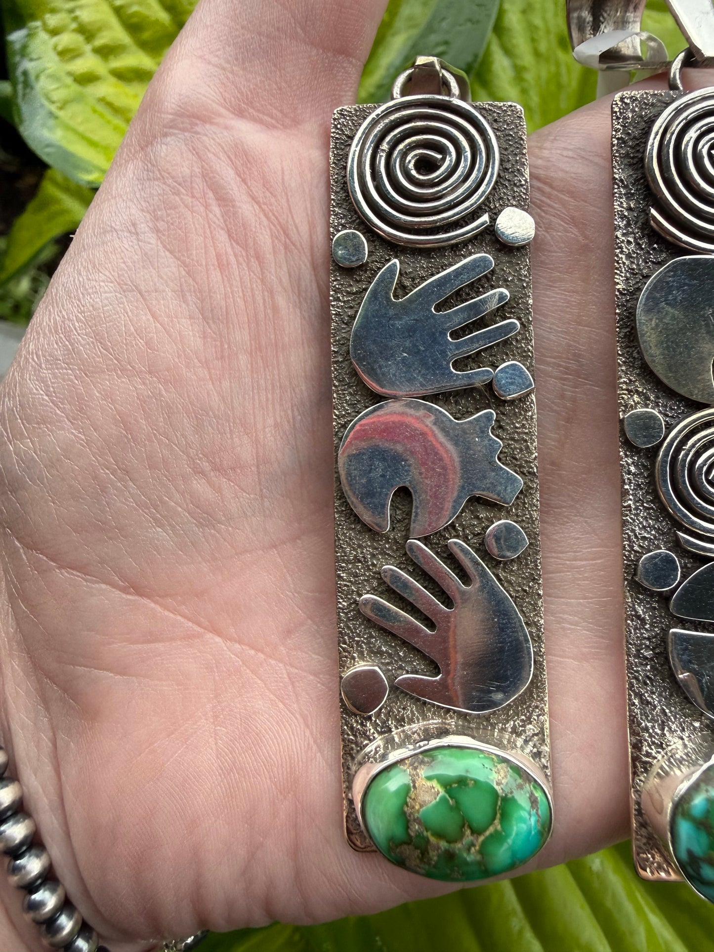 Native Turquoise Storyteller Pendant By Alex Sanchez