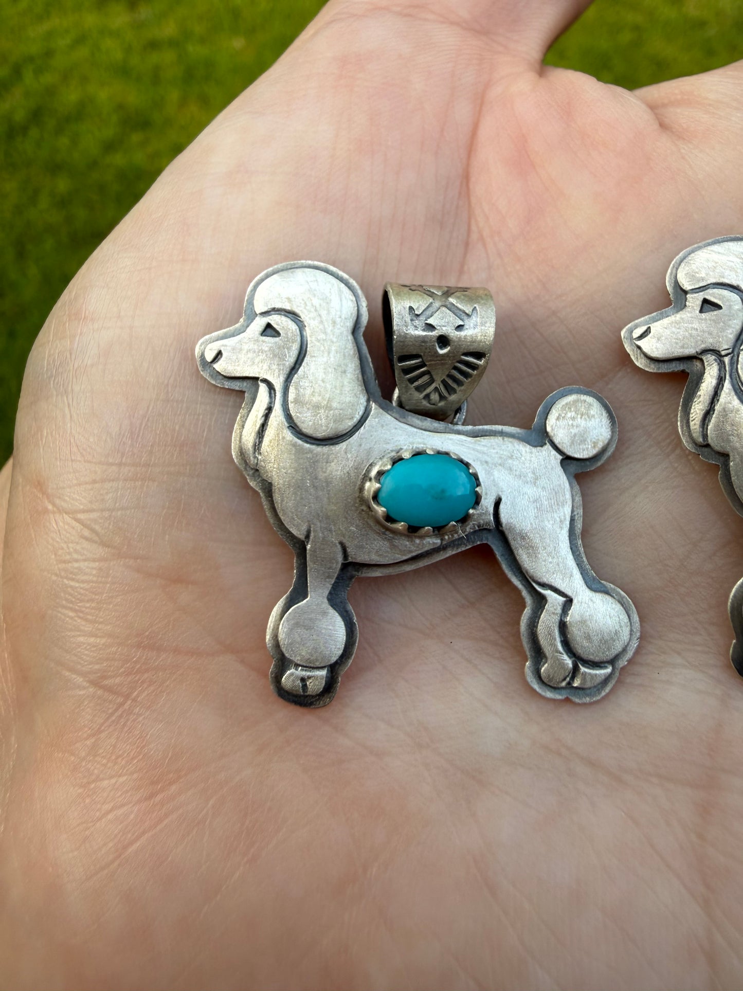 Poodle Dog Sterling Silver Handmade Pendant