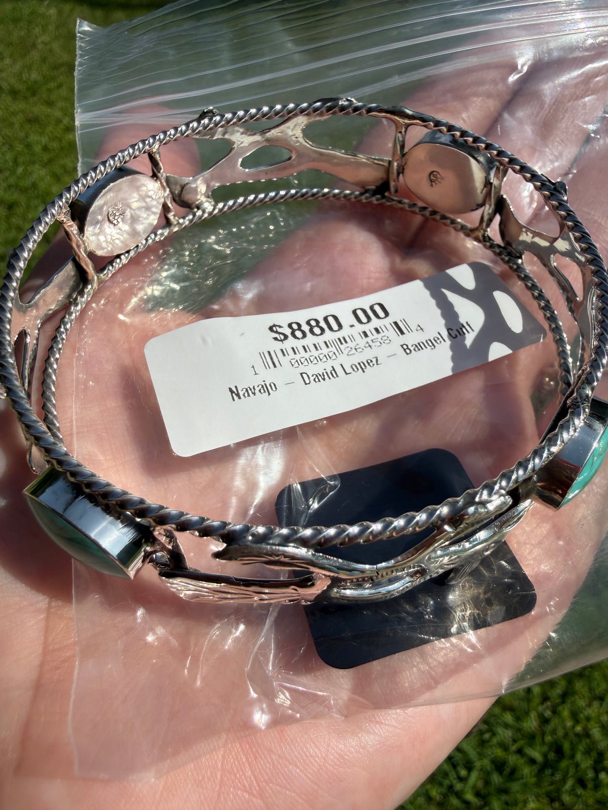 Navajo Roadrunner Sterling Silver Bangle Cuff Bracelet