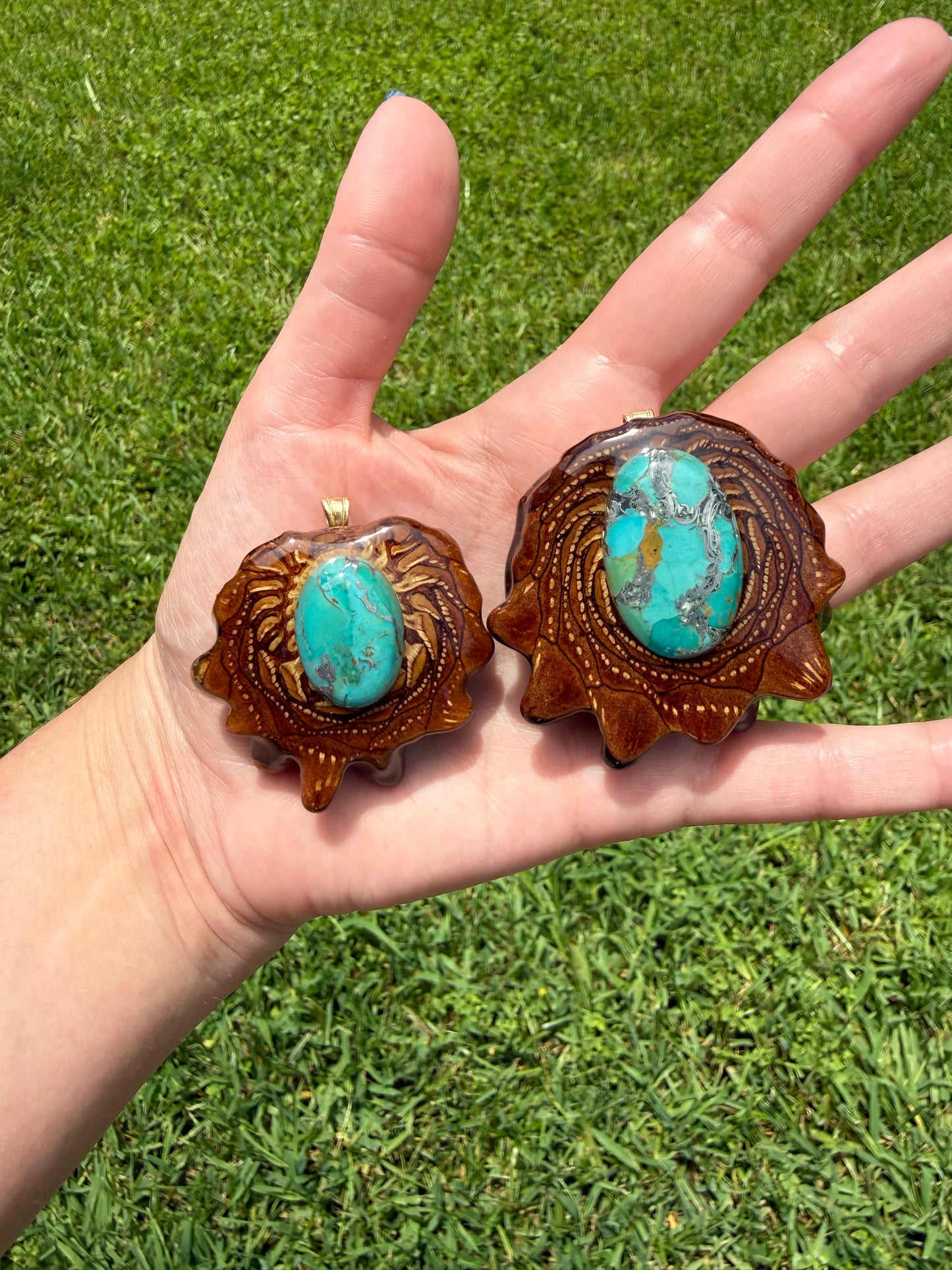 Blue Mohave Turquoise Pinecone Pendant