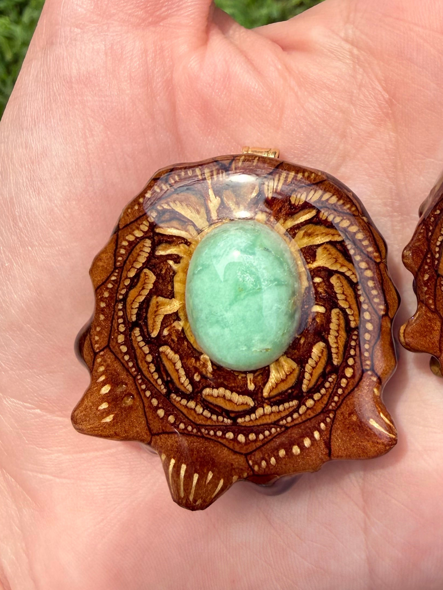 Variscite Pinecone Pendant Necklace