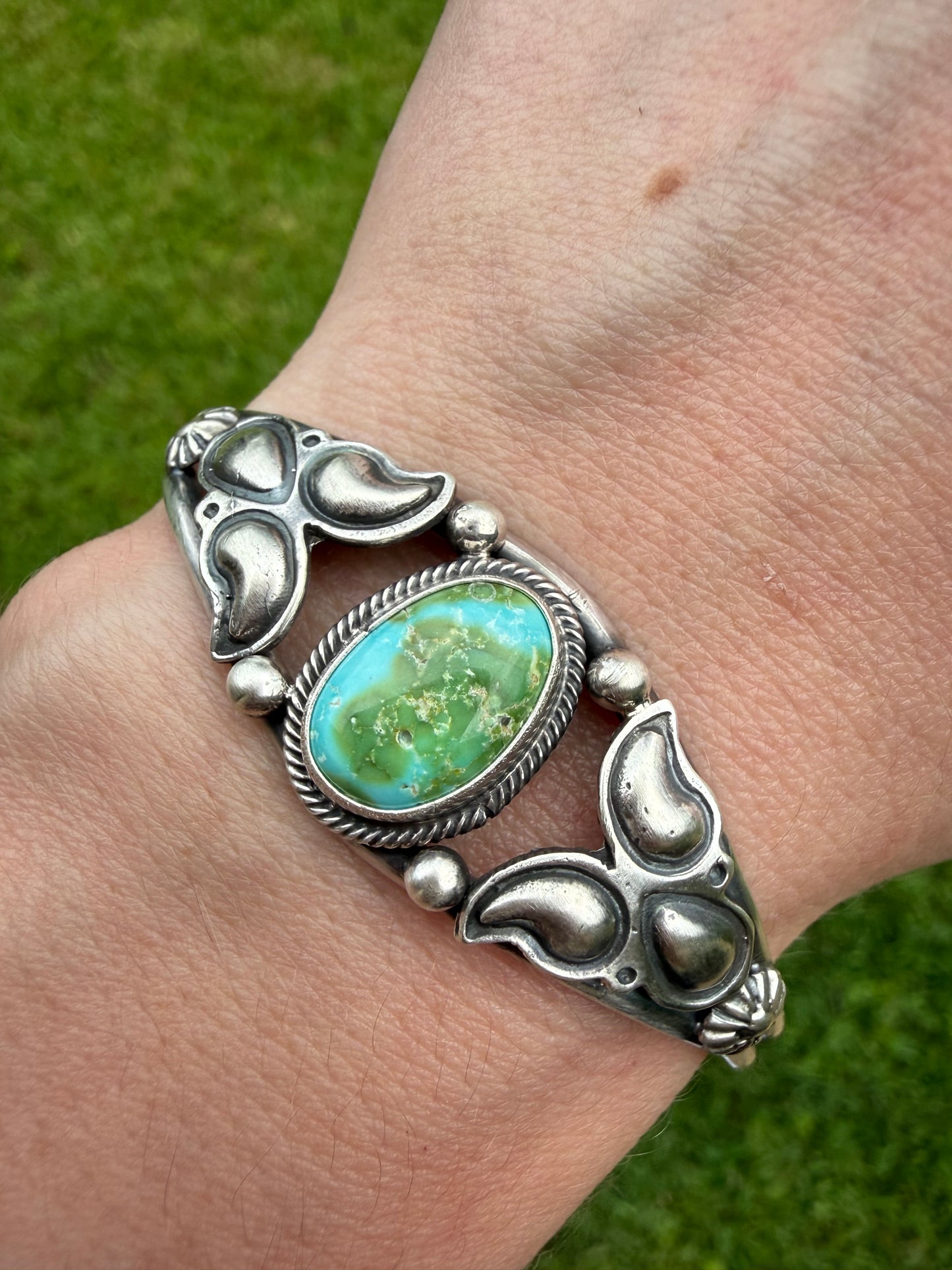 Navajo Sonoran Gold Sterling Silver Cuff By Davey Morgan