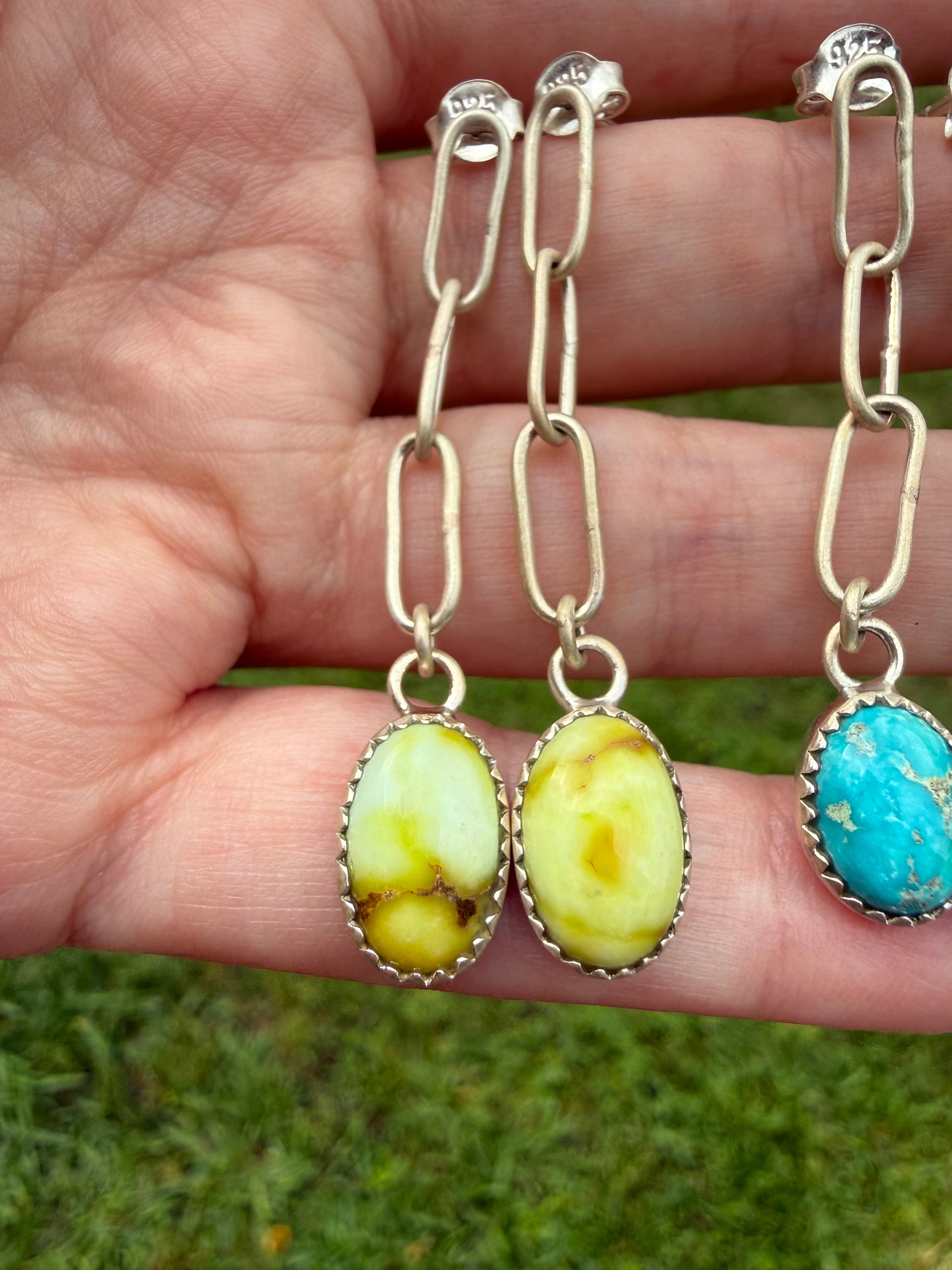 Palomino and Whitewater Chain Dangle Sterling Silver Earrings