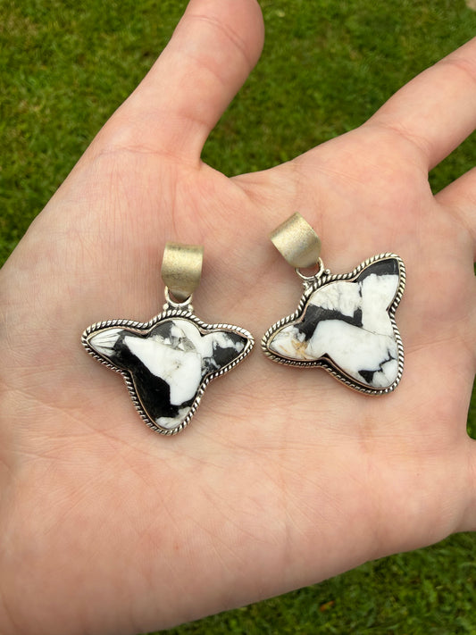 White Buffalo Cow Sterling Silver Pendant