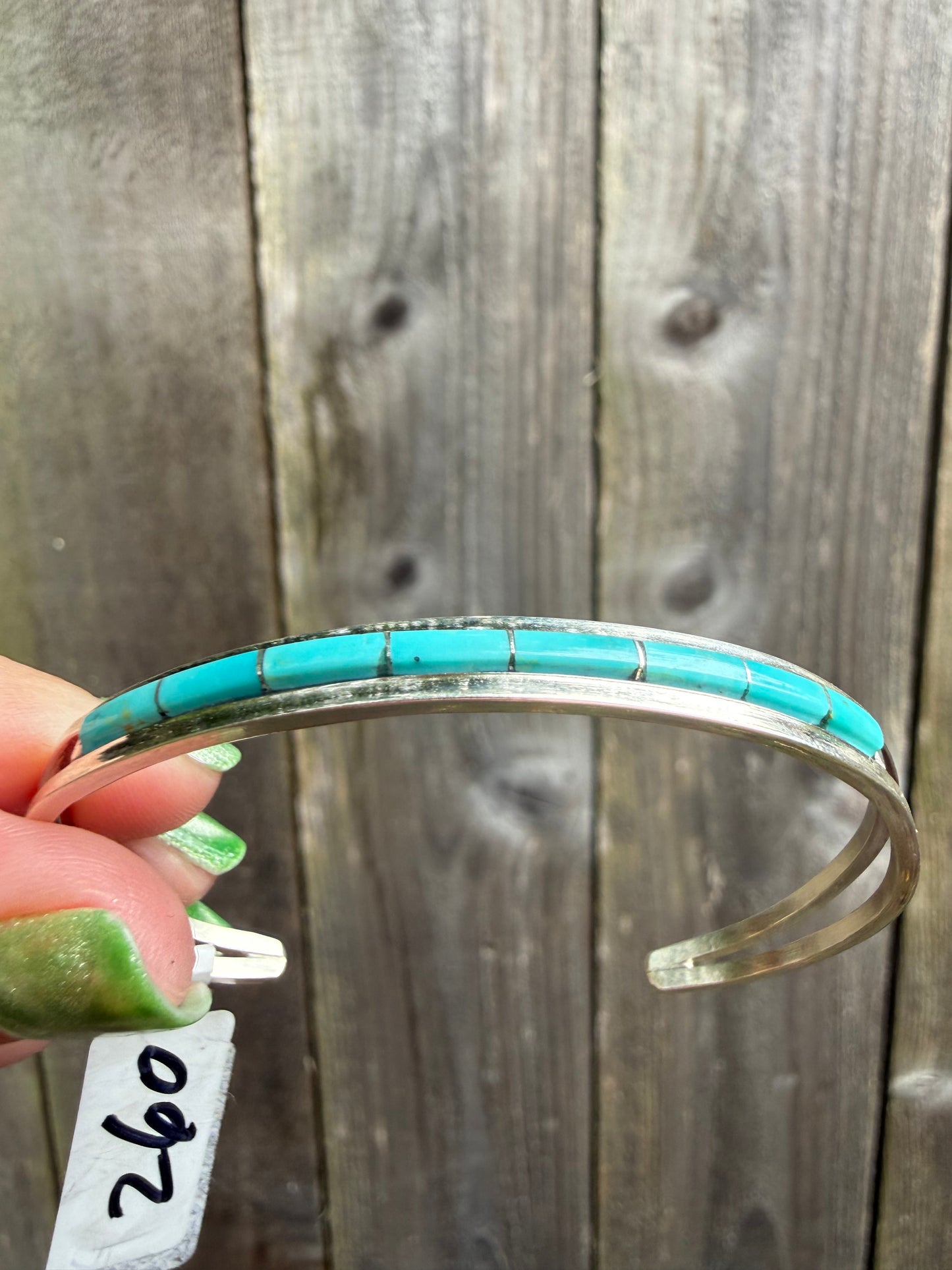 Native Multi Stone Or Turquoise Inlay Sterling Silver Cuff
