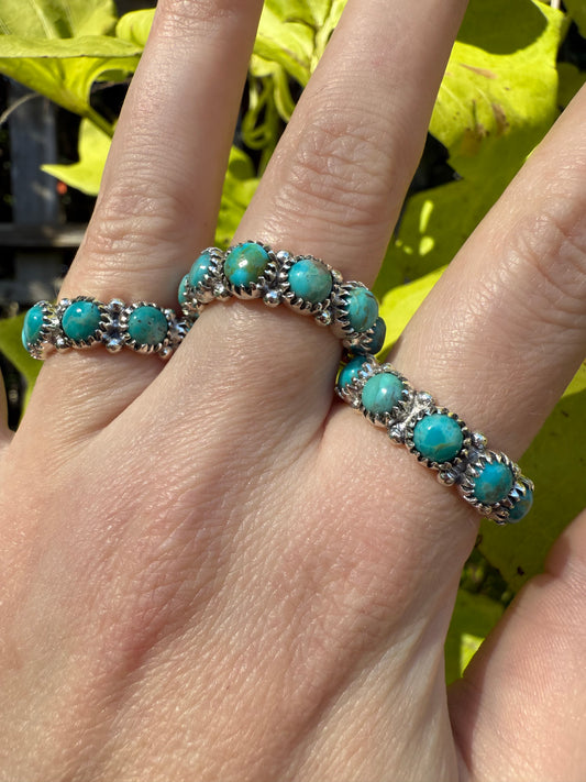 Turquoise Infinity Sterling Silver 925 Ring