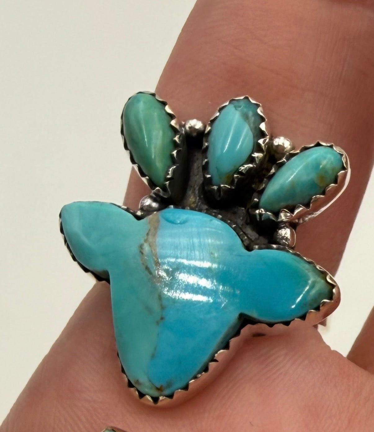 Turquoise Cow Head Sterling Silver Rings or Pendants