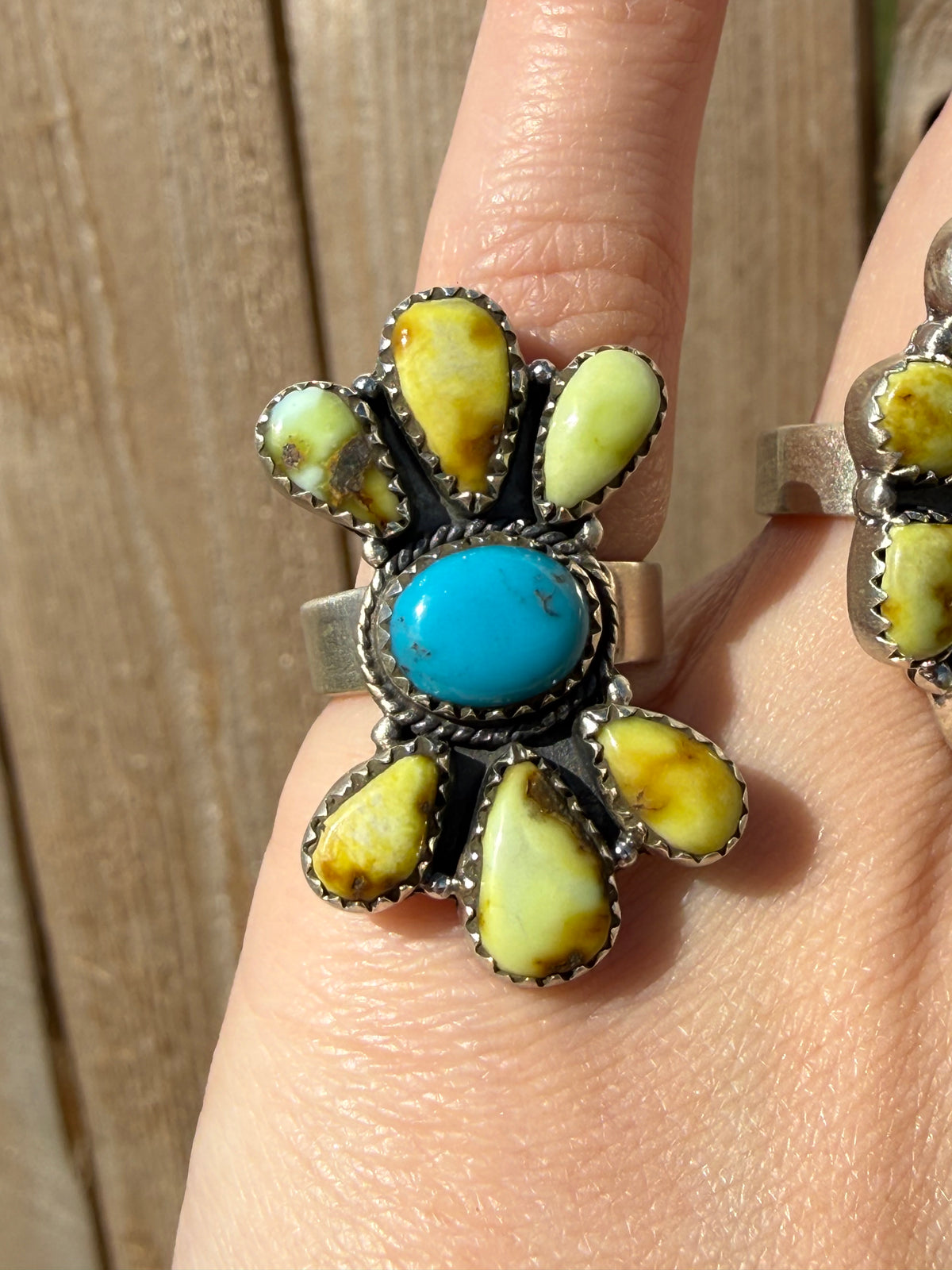 Palomino Pretty Mixed Stone Sterling Silver Adjustable Rings
