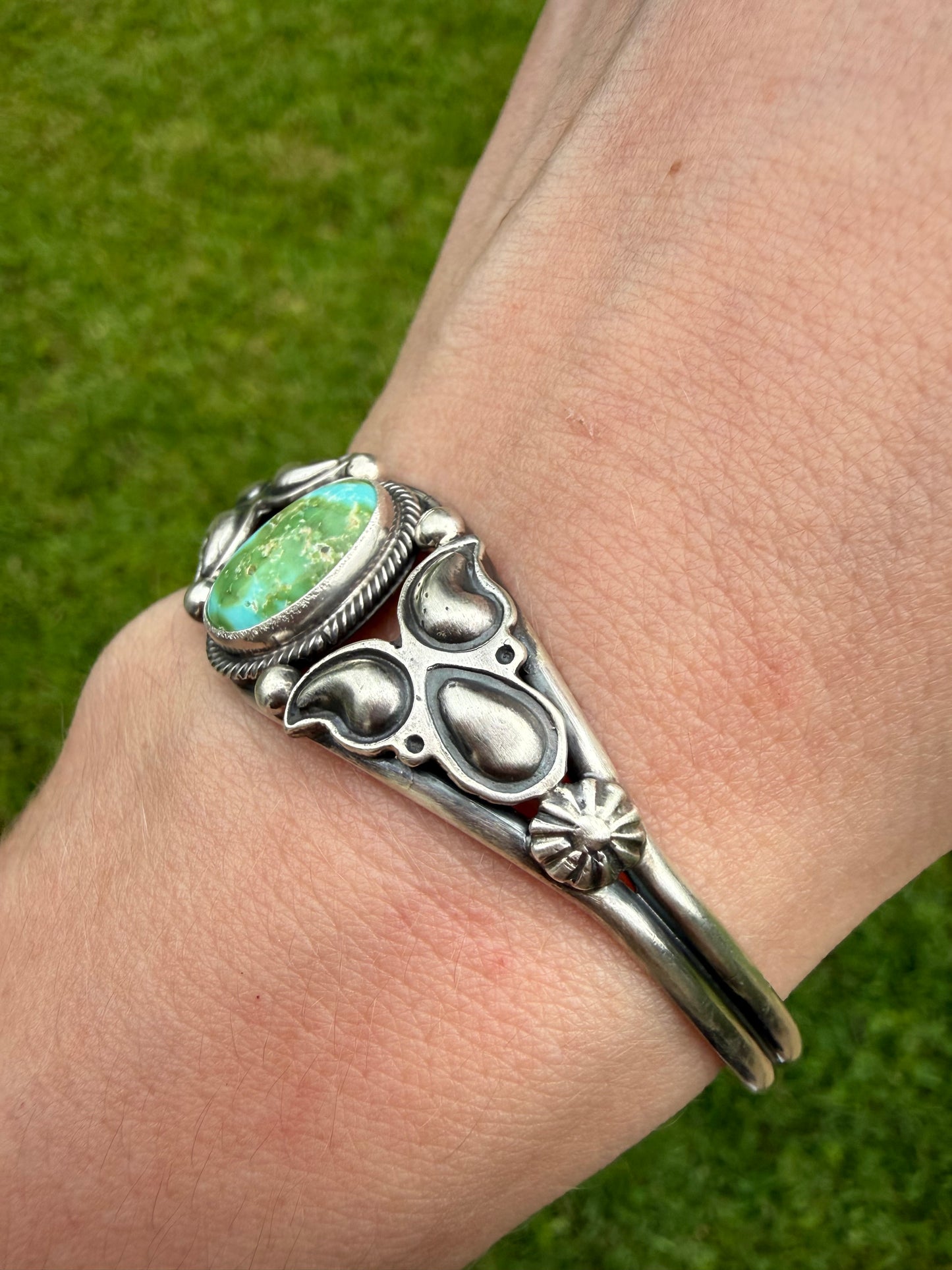 Navajo Sonoran Gold Sterling Silver Cuff By Davey Morgan