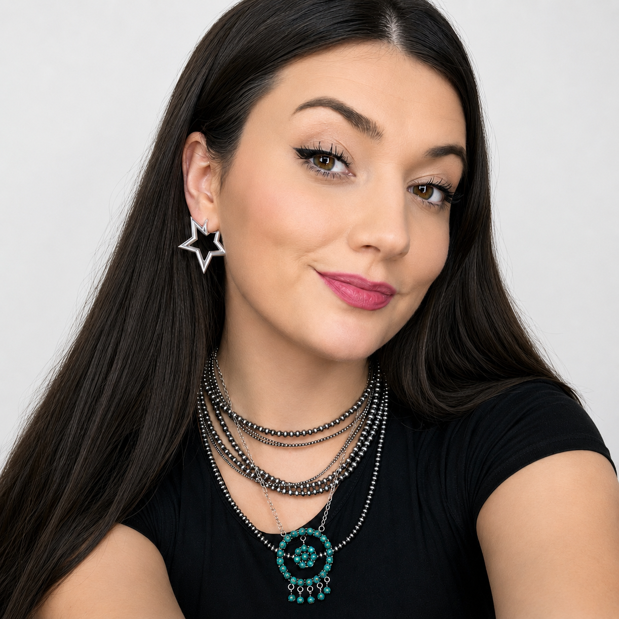 Star Sterling Silver Hypoallergenic Hoop Style Earrings