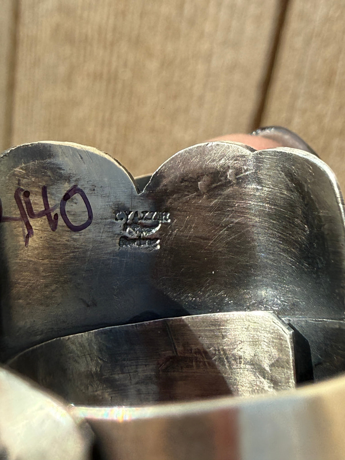 Navajo Turquoise Heart Saddle Sterling Silver Adjustable Ring by Tim Yazzie