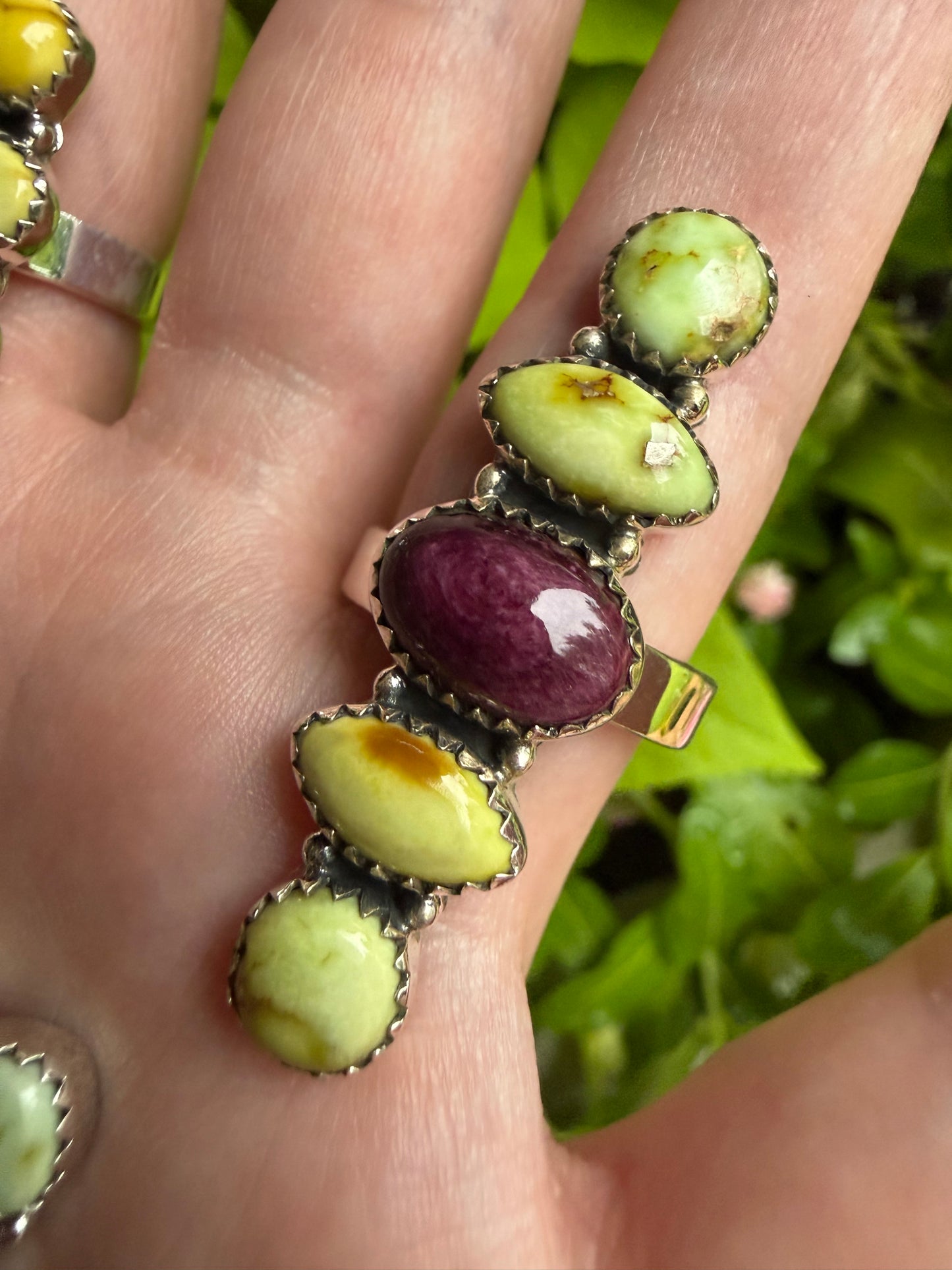 Palomino and Purple Spiny Sterling Silver Adjustable Ring or Necklace