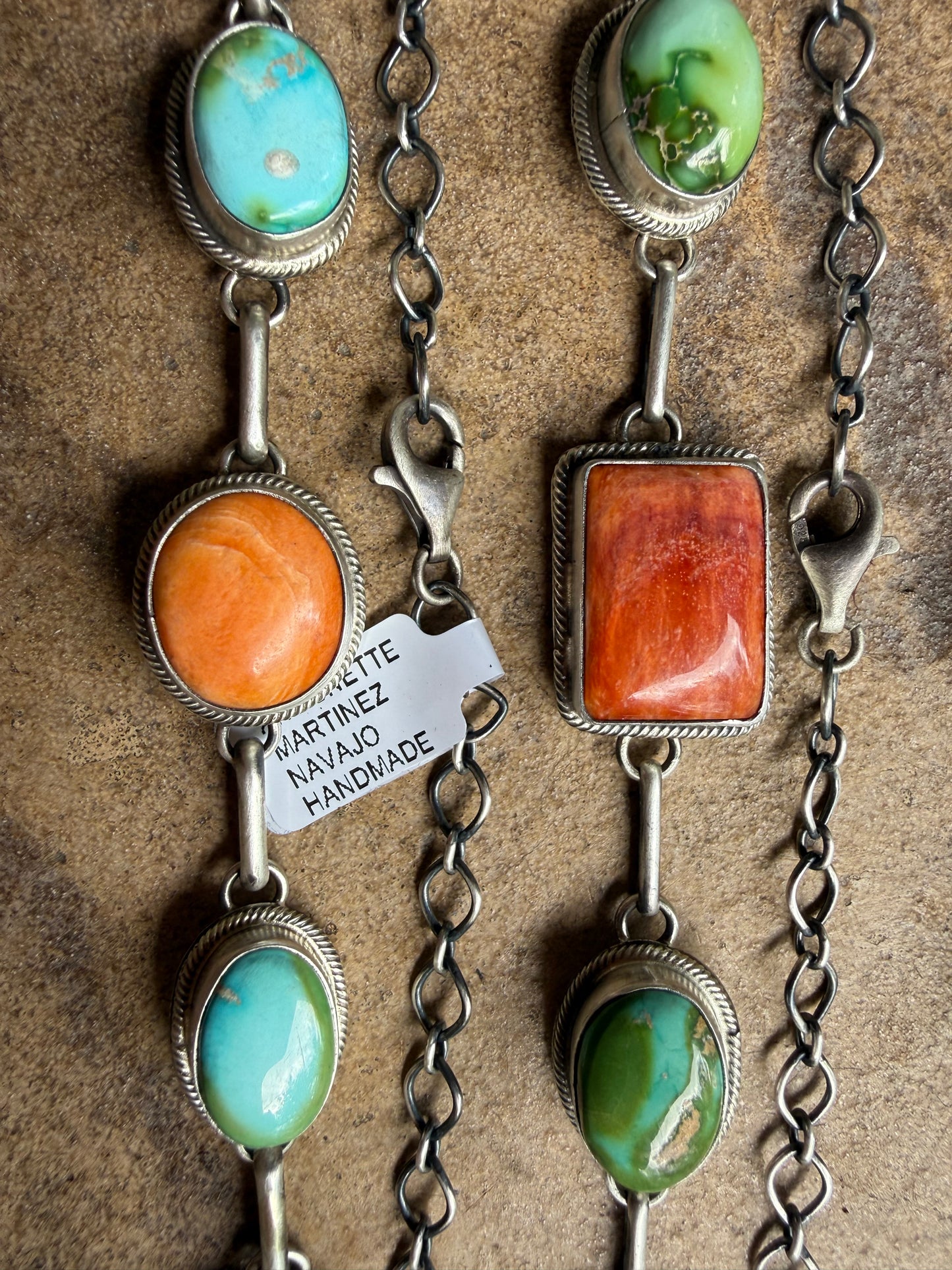 Native Navajo Multi Stone 5 Stone Choker Necklace By Antionette Martinez