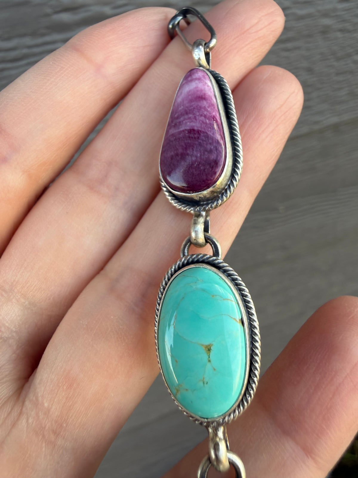 Navajo Multi 7 Stone Choker Sterling Silver Necklace