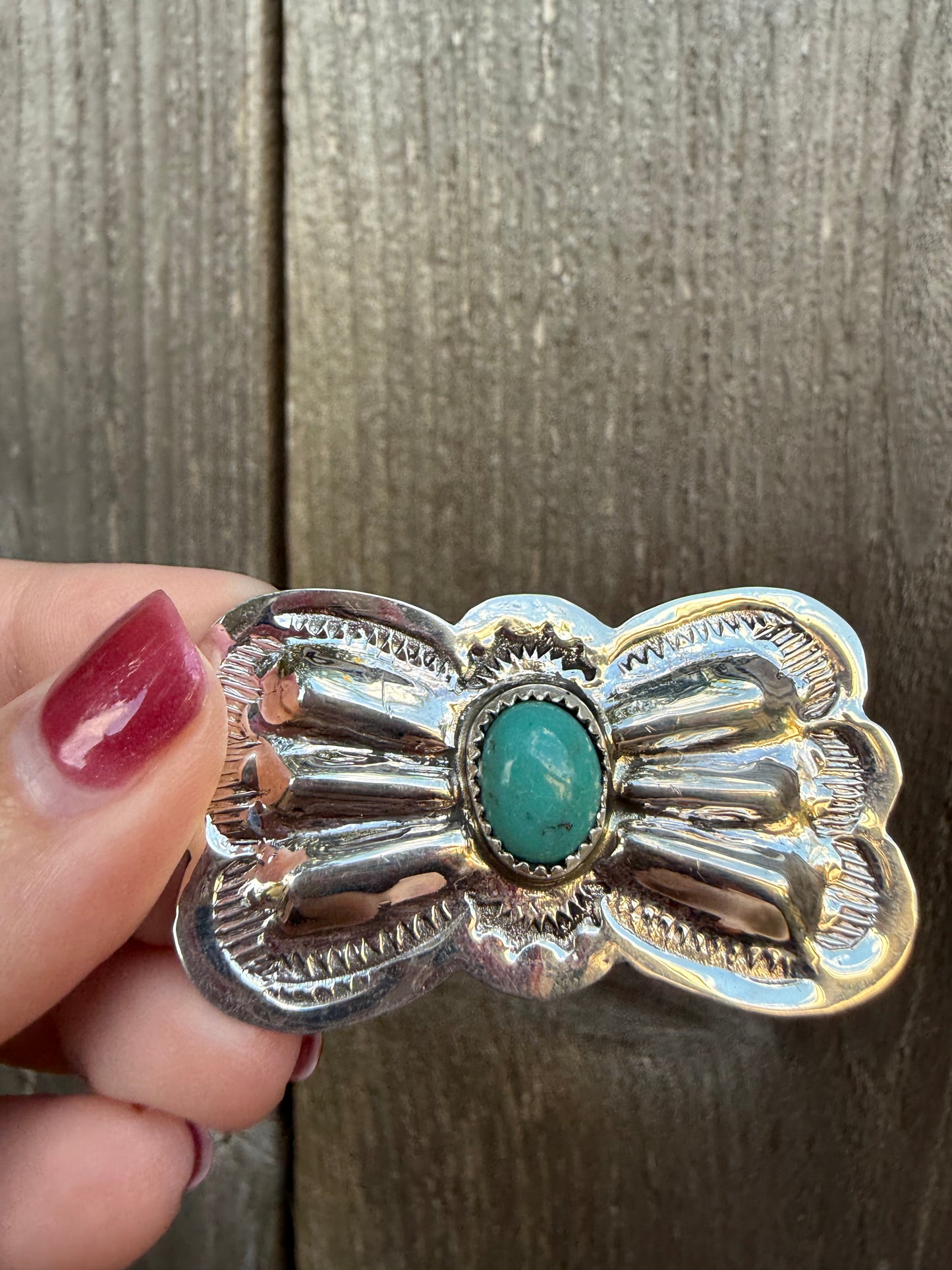 Navajo Turquoise Accent Bow Concho Hair Tie