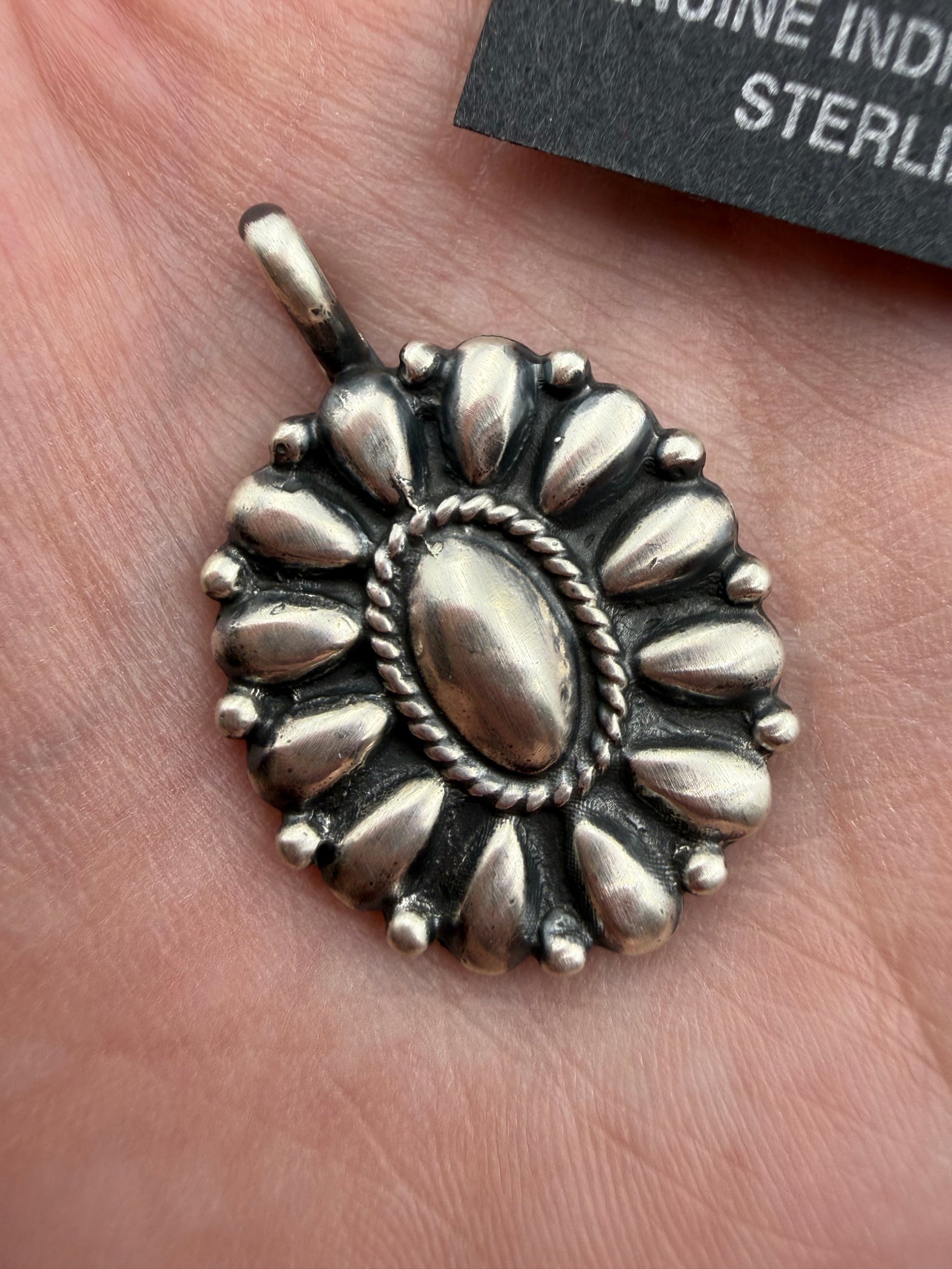 Native All Sterling Silver Flower Pendant or Earrings by Jimson Belin