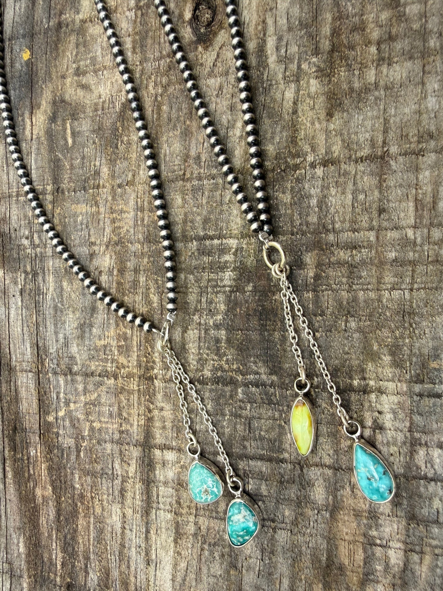 Whitewater and Palomino Desert Pearl Accent Lariat Necklace