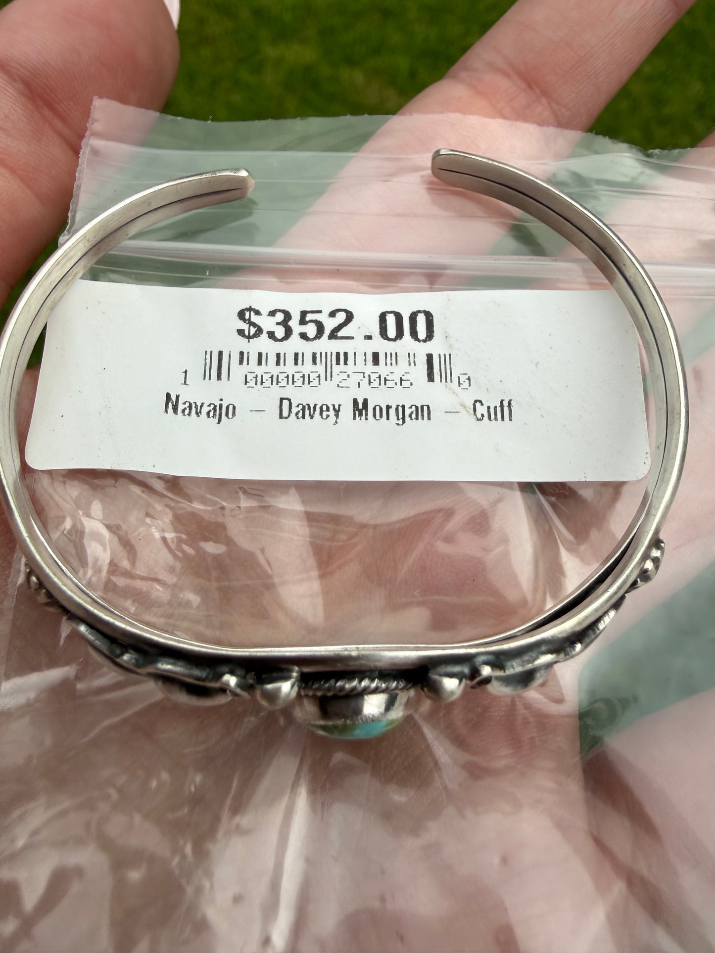 Navajo Sonoran Gold Sterling Silver Cuff By Davey Morgan