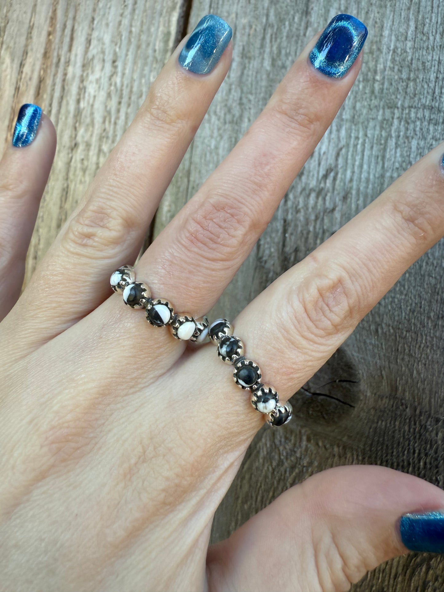 White Buffalo Infinity Ring Sterling Silver 925 Ring