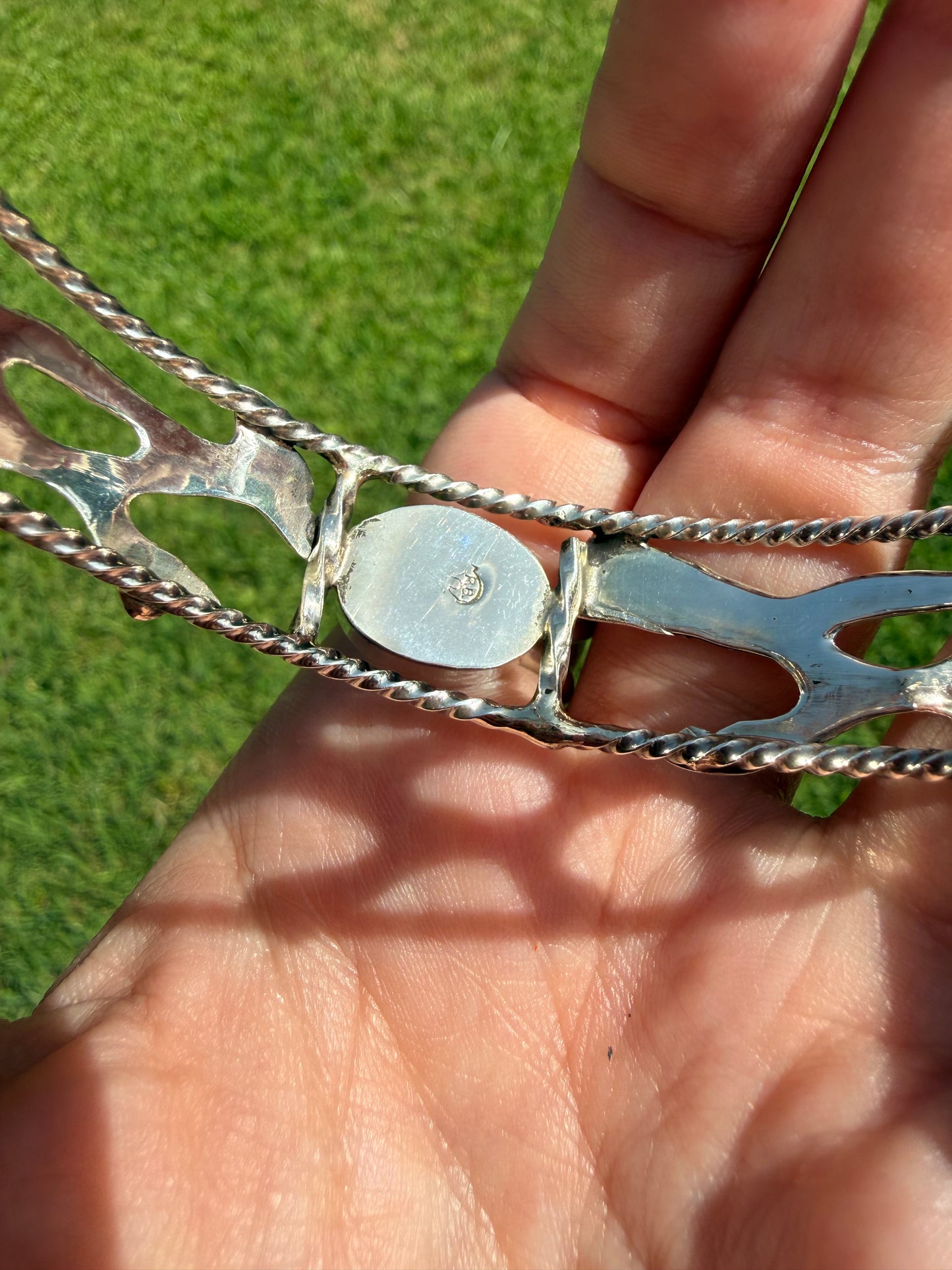 Navajo Roadrunner Sterling Silver Bangle Cuff Bracelet