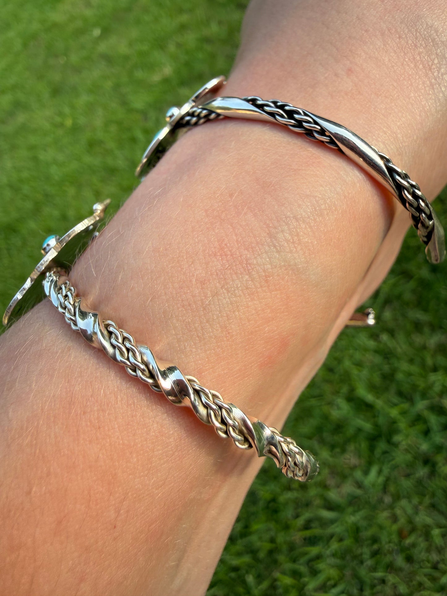 Navajo Turquoise Butterfly Sterling Silver Cuff Bracelet by Sarah Yazzie