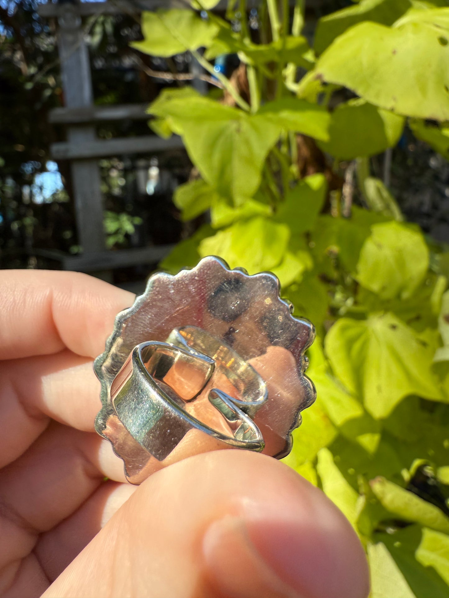 Pink Conch Statement Sterling Silver Balloon Opal Ring