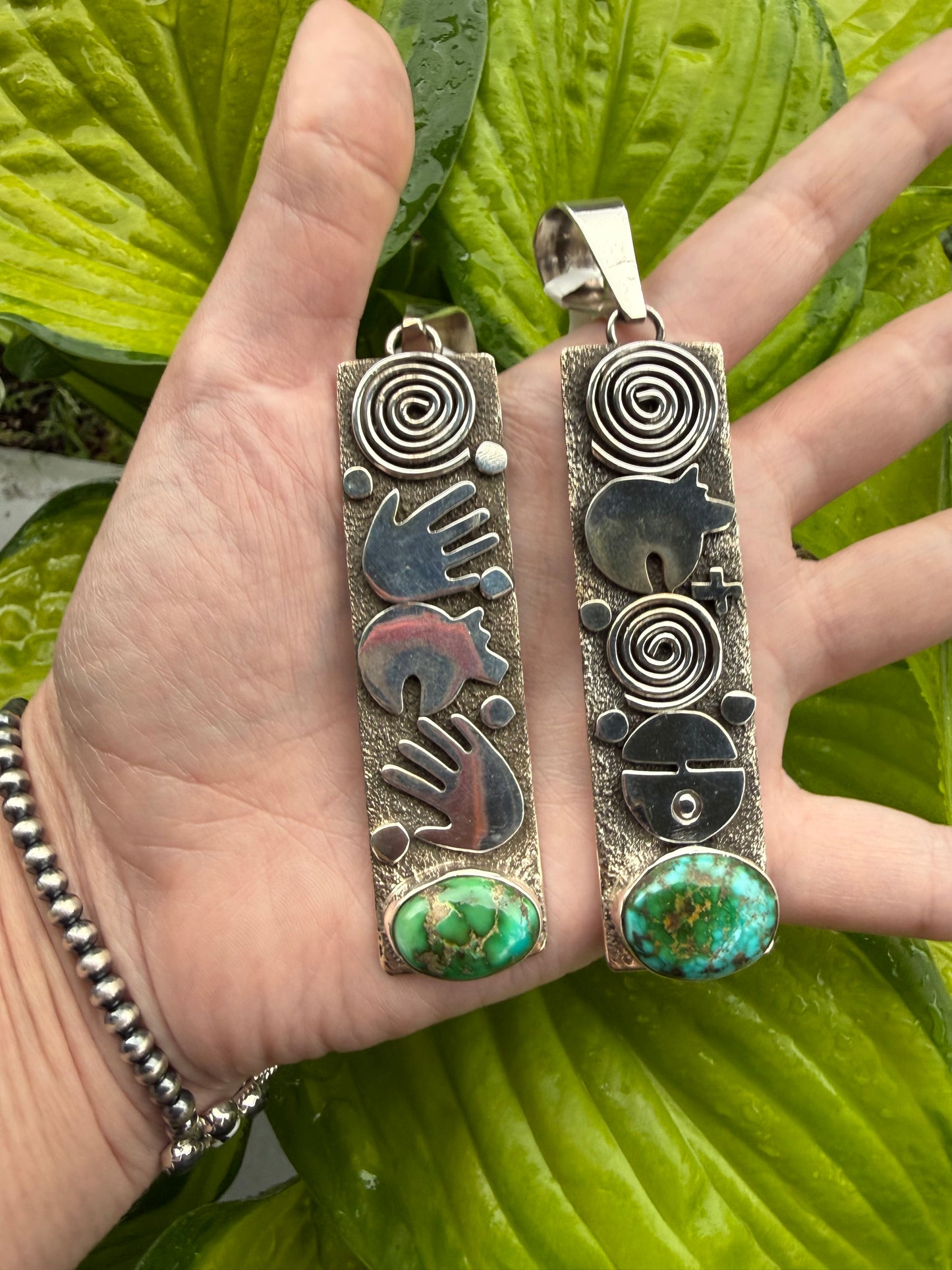 Native Turquoise Storyteller Pendant By Alex Sanchez