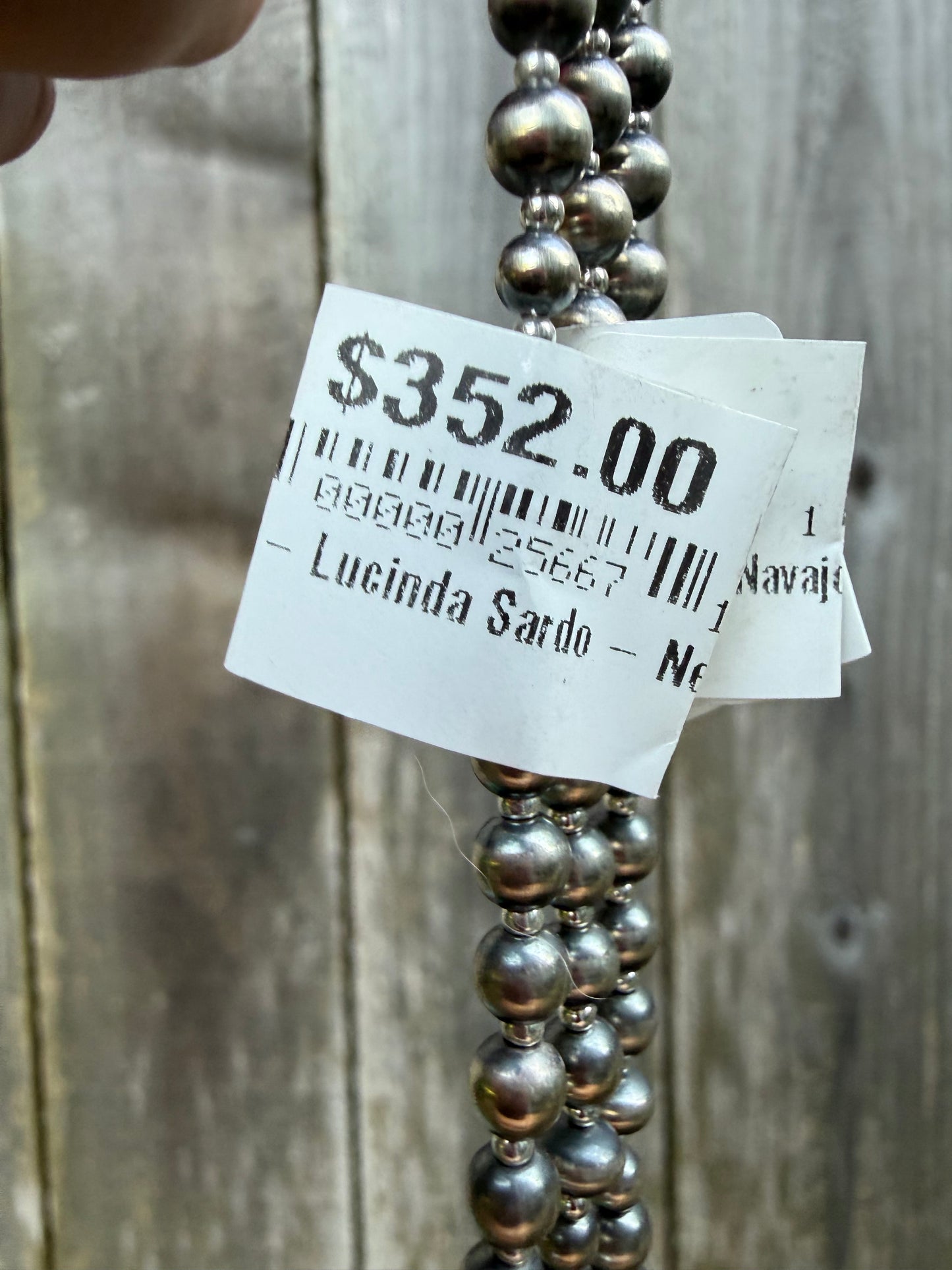 Navajo Turquoise Chip and Machine Made Sterling Silver Pearl Necklace